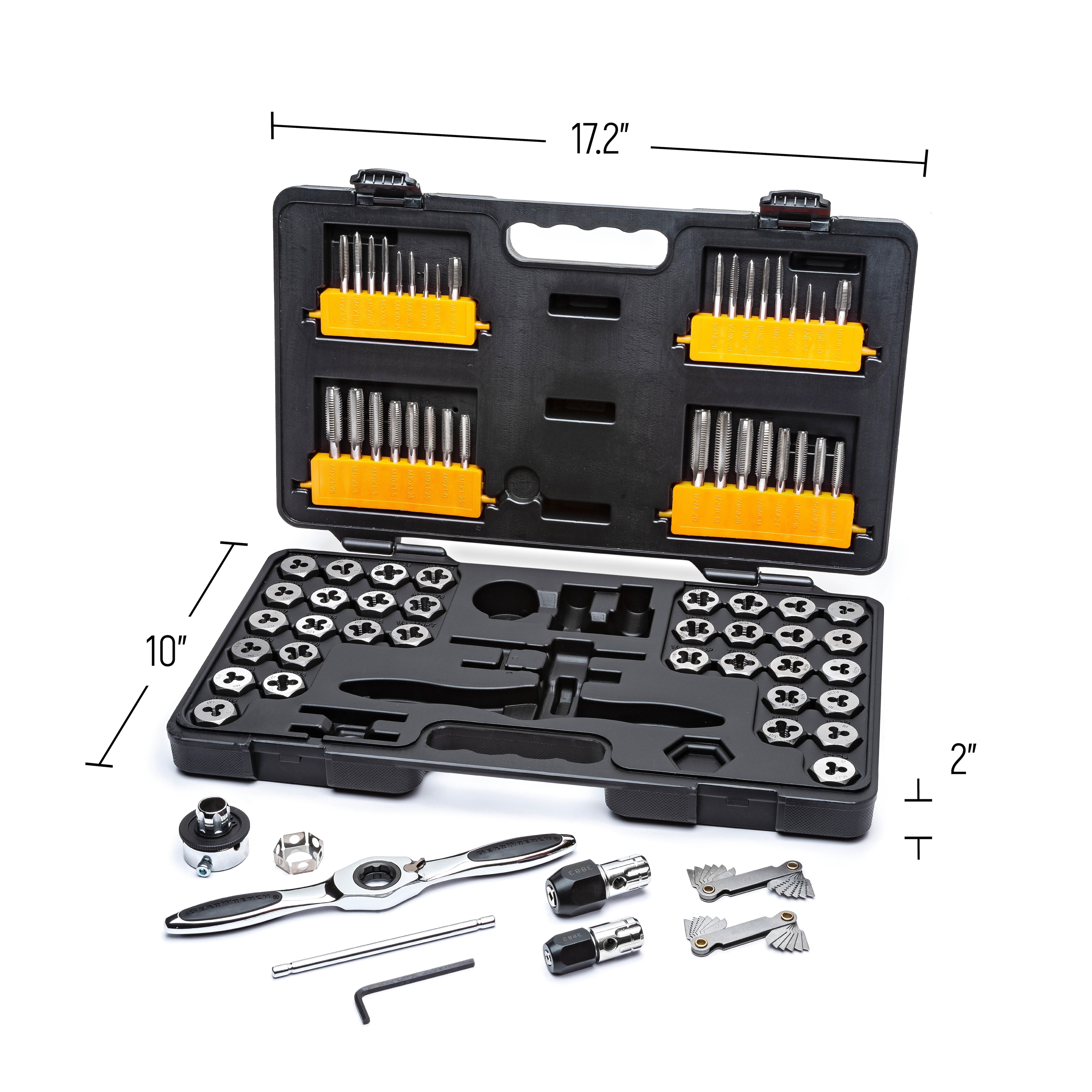 GearWrench SAE and Metric Ratcheting Tap and Die Set 77 Piece