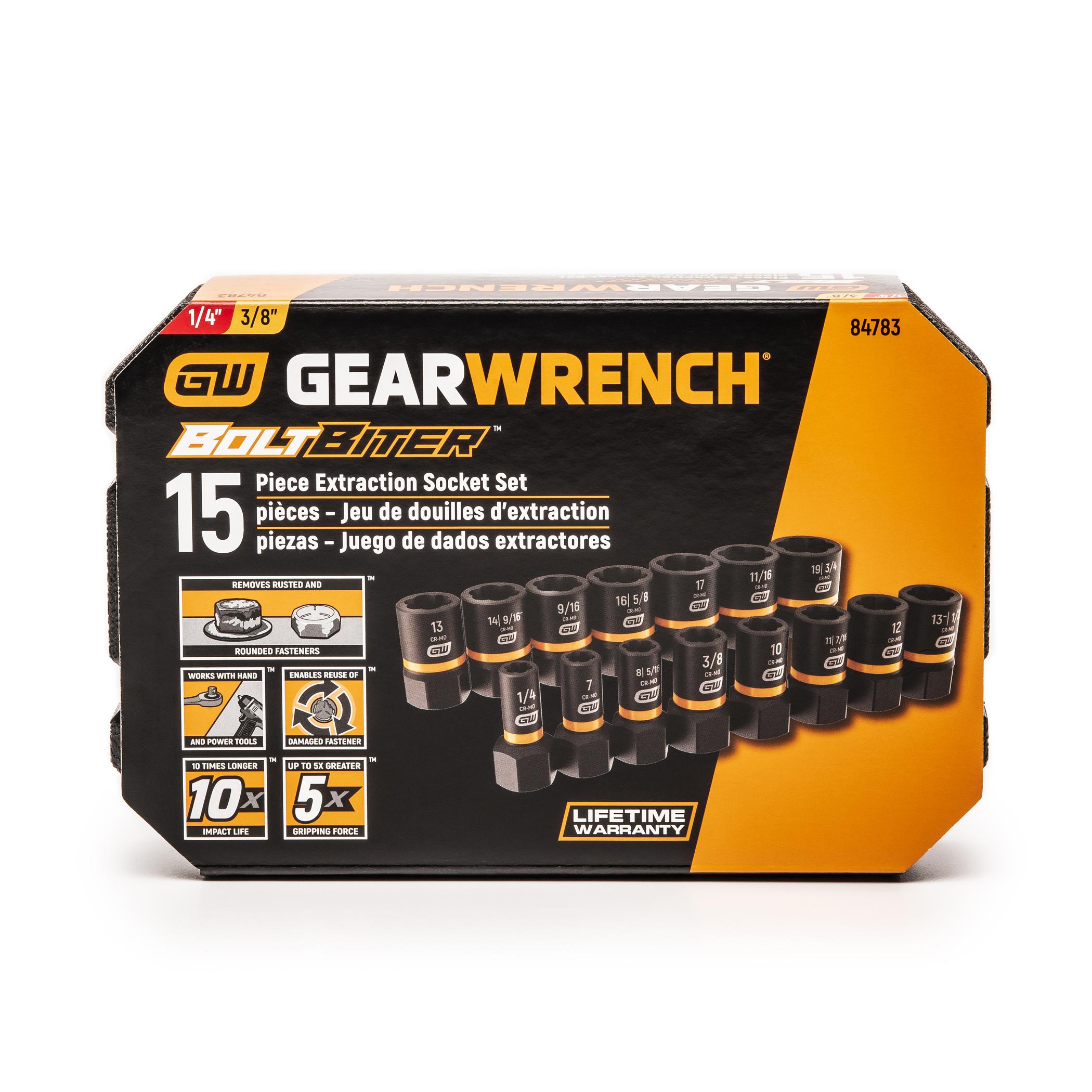 GearWrench 1/4 in. and 3/8 in. Drive Bolt Biter Impact Extraction