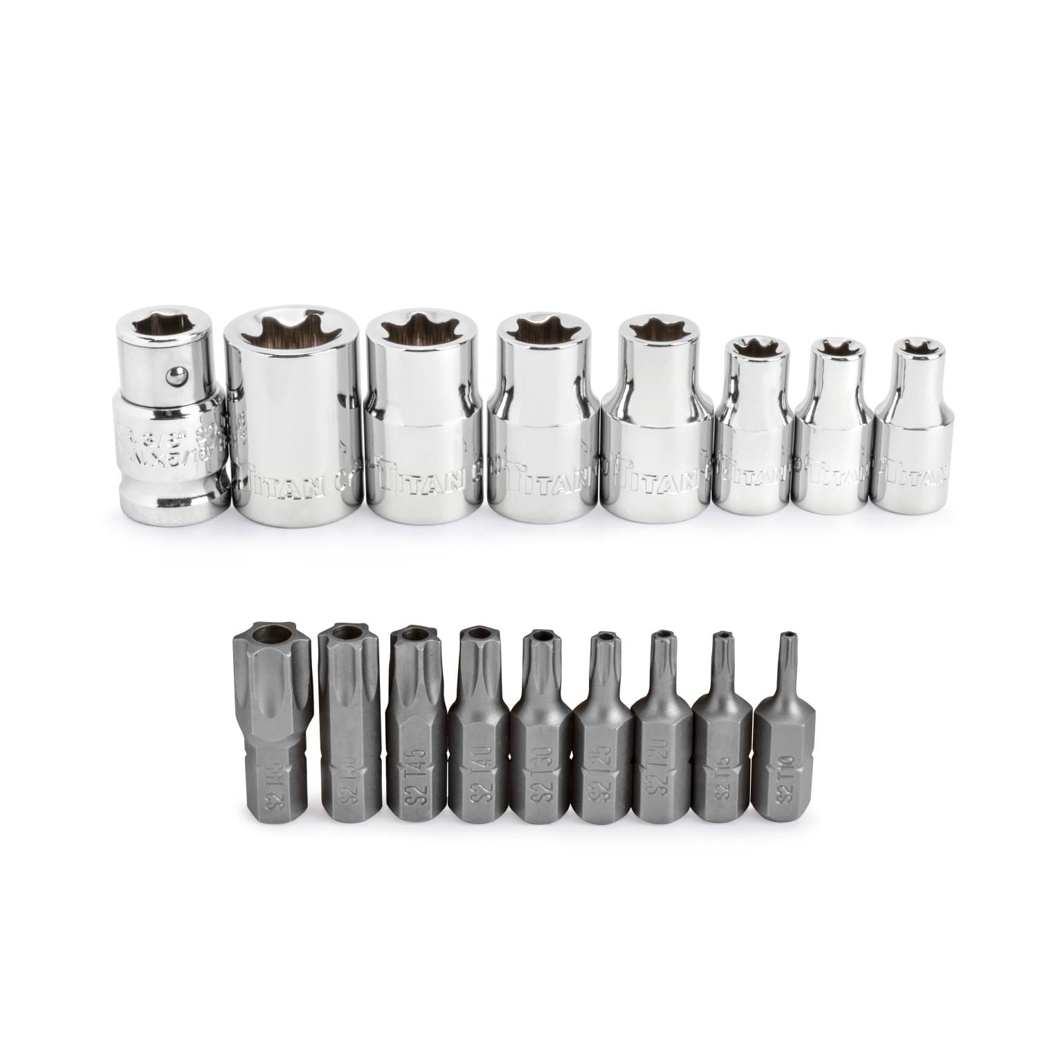 Titan Star Socket and Bit Set 17 Piece