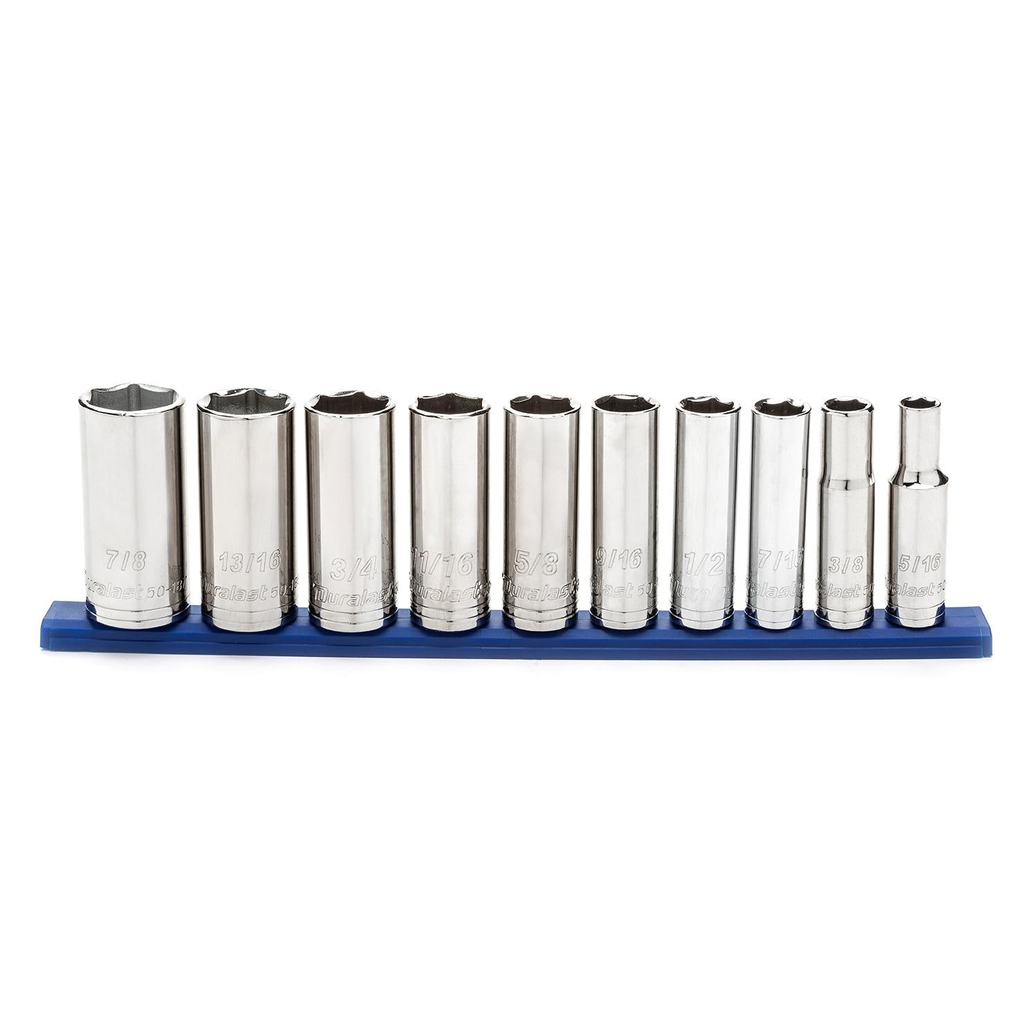 Duralast 60-155 3/8in Drive SAE Deep Socket Set 10 Piece | AutoZone