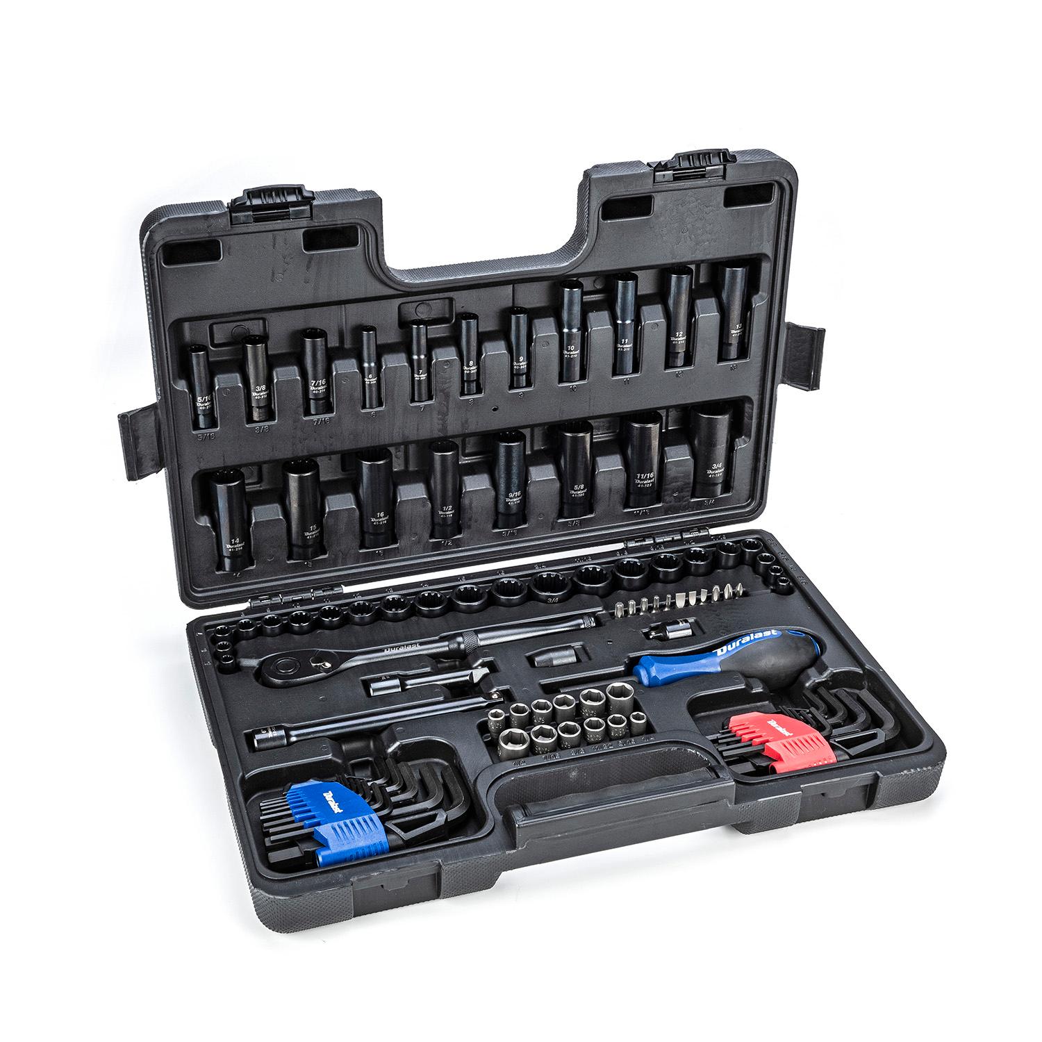 Duralast 3/8in Drive Universal Mechanics Tool Set 92 Piece | AutoZone