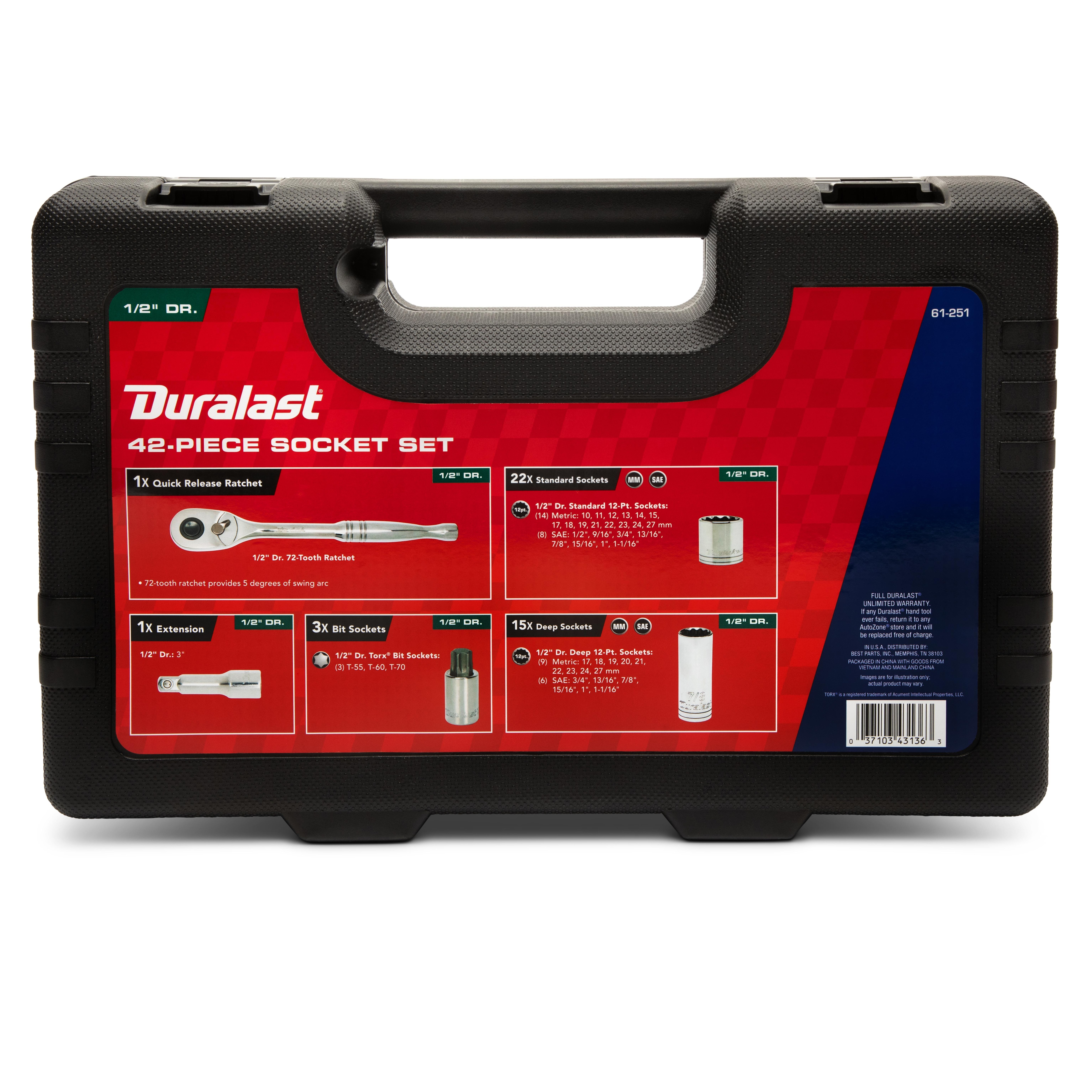 Duralast Socket Set 61-251 | AutoZone