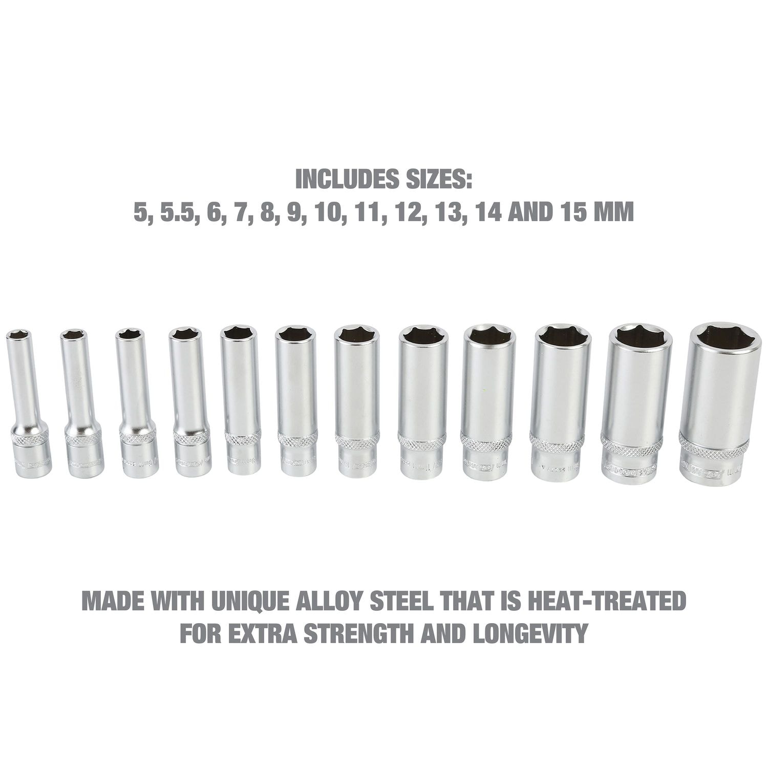 OEMTOOLS 23986 1/4in Drive Metric Deep Socket Set 12 Piece | AutoZone