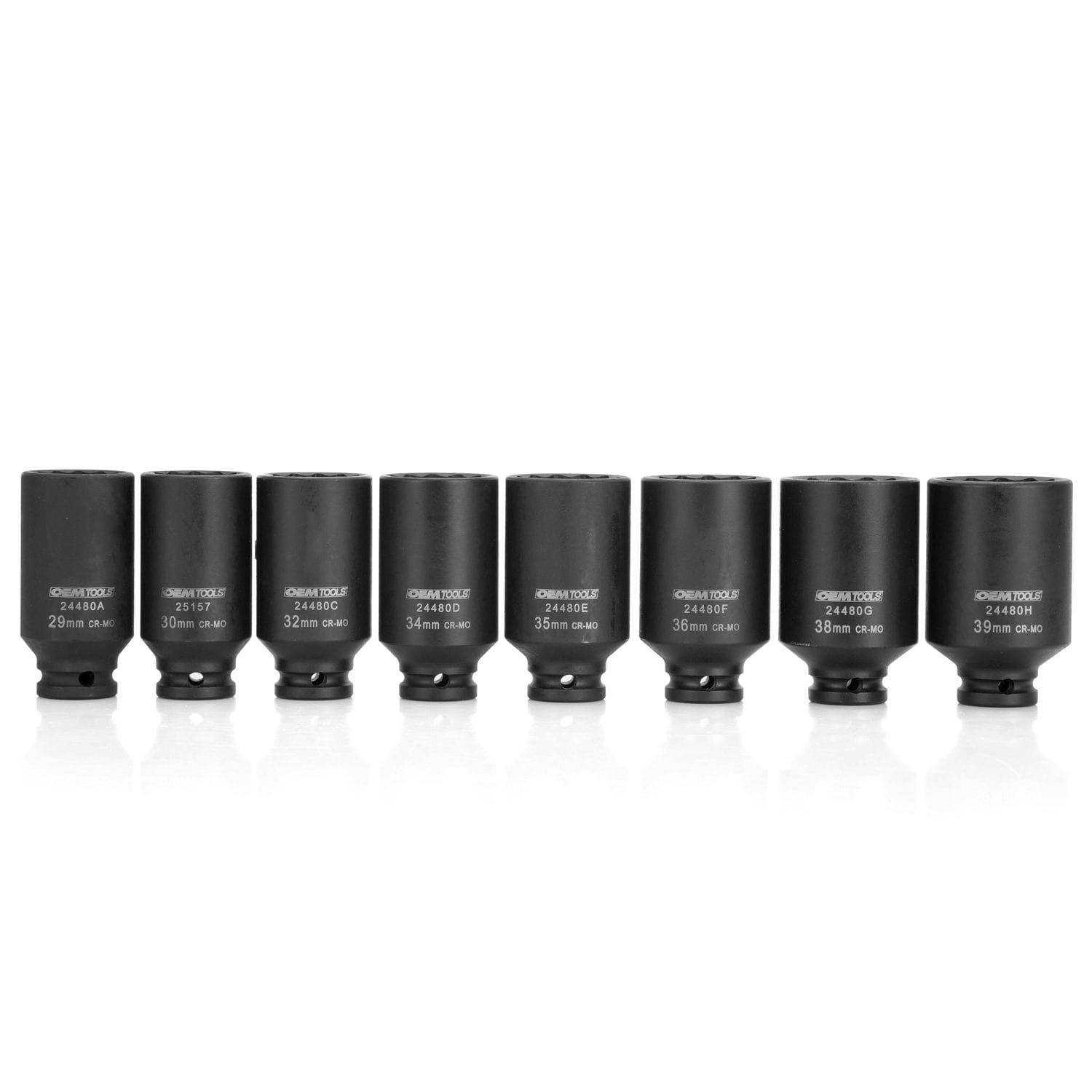OEMTOOLS 1/2in Drive 12-Point Axle Nut Metric Socket Set 8 Piece