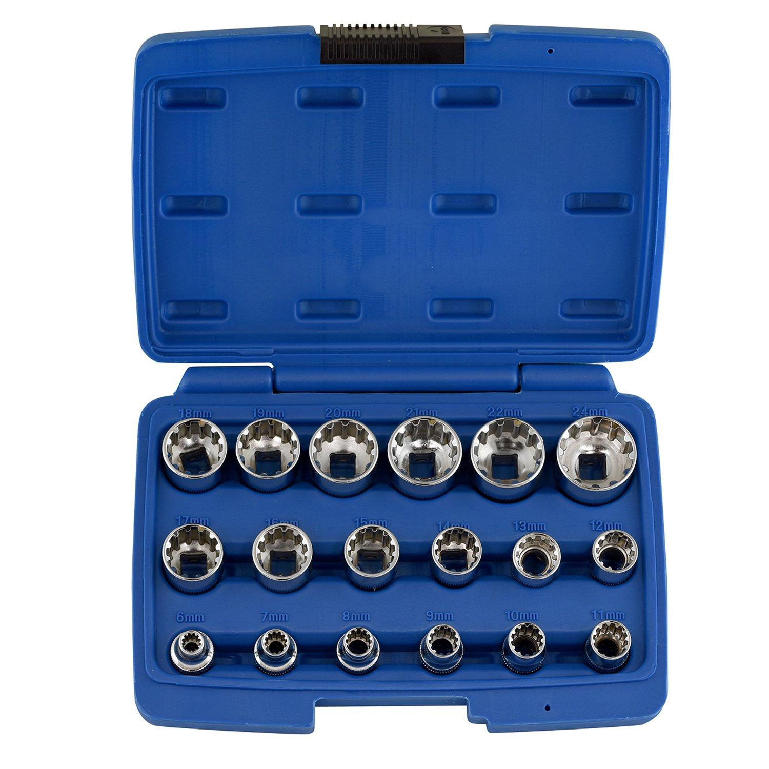 NEIKO 3/8in Drive, Spline, Metric and SAE, Cr-V, Universal 6 Point