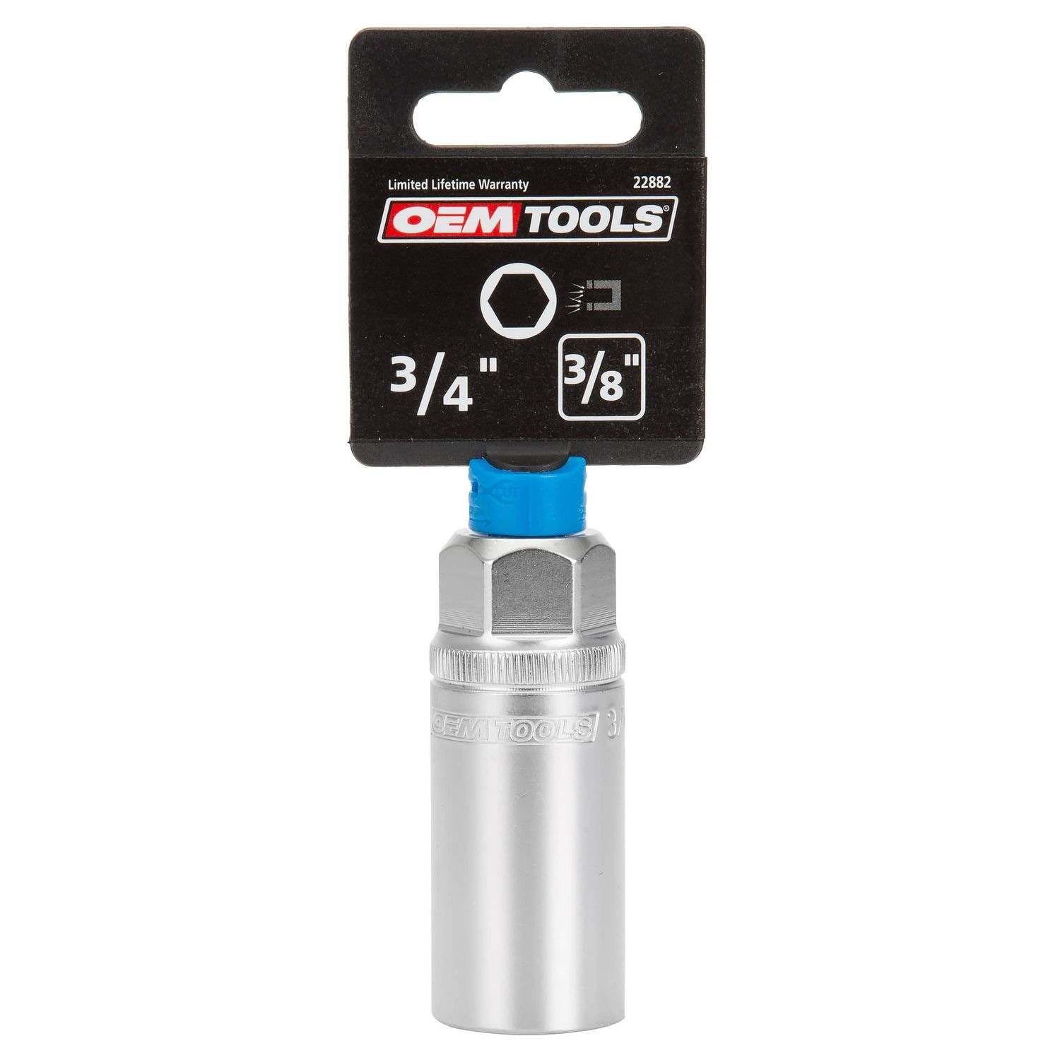 OEMTOOLS 3/8in Drive 3/4in 6 Point Magnetic Spark Plug Socket
