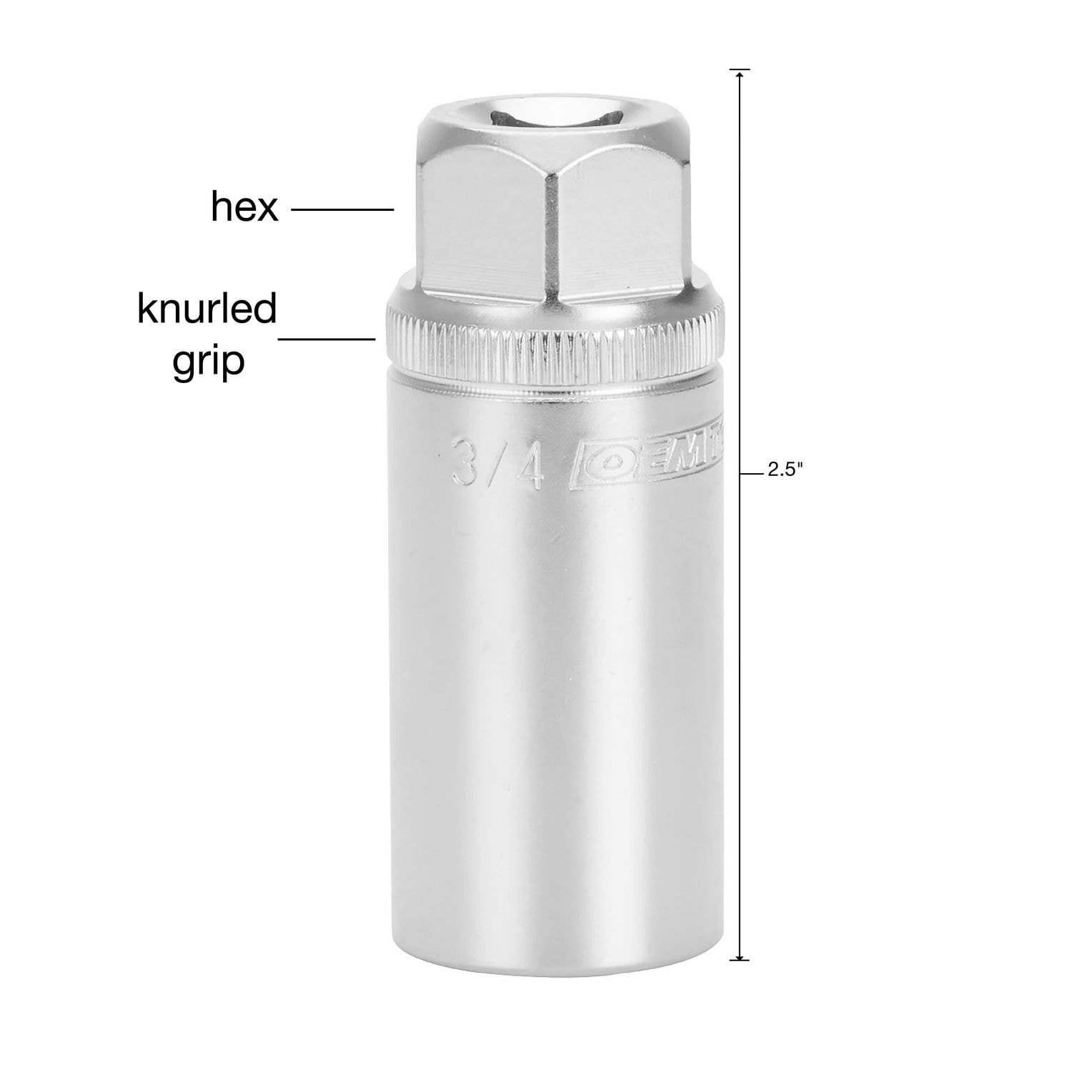 OEMTOOLS 3/8in Drive 3/4in 6 Point Magnetic Spark Plug Socket