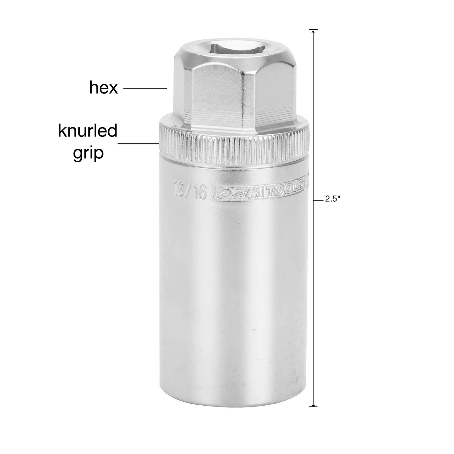 OEMTOOLS 22883 13/16 Inch 3/8" Drive Magnetic Spark Plug Socket