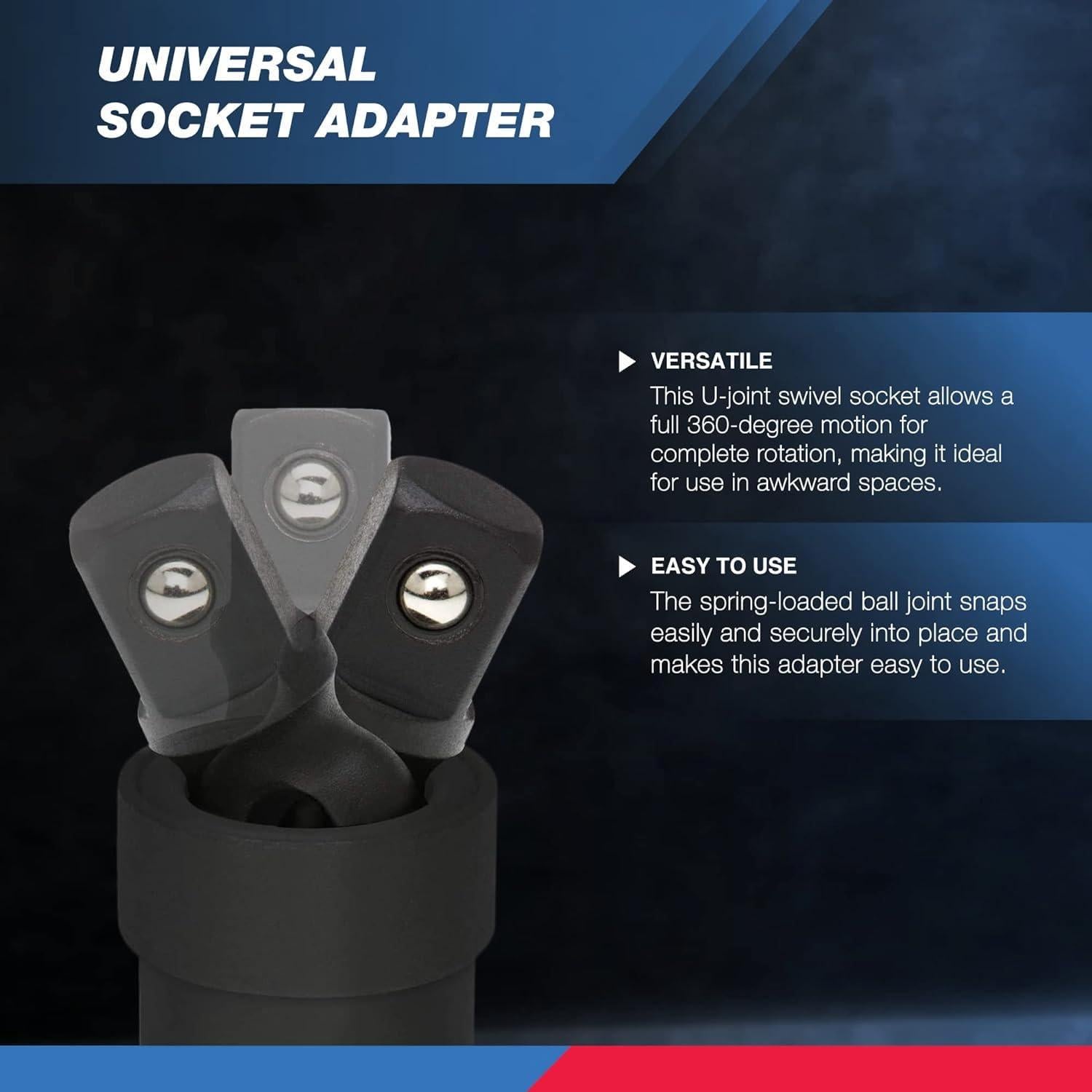 NEIKO 1/2in Drive, Cr-Mo, Impact Grade Universal Joint Swivel