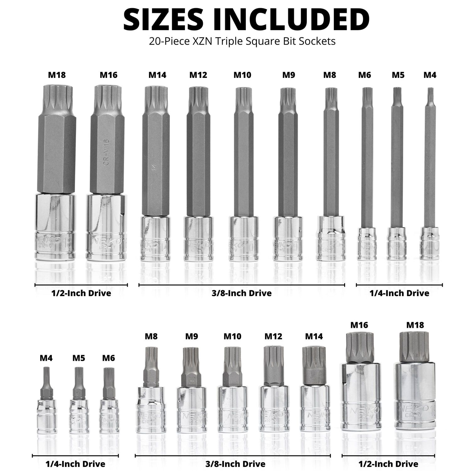 aikok　orenznero支給　ゼブラウッド12角軸　格子何グリップ NEIKO Screwdriver Bit Socket 10057A | AutoZone