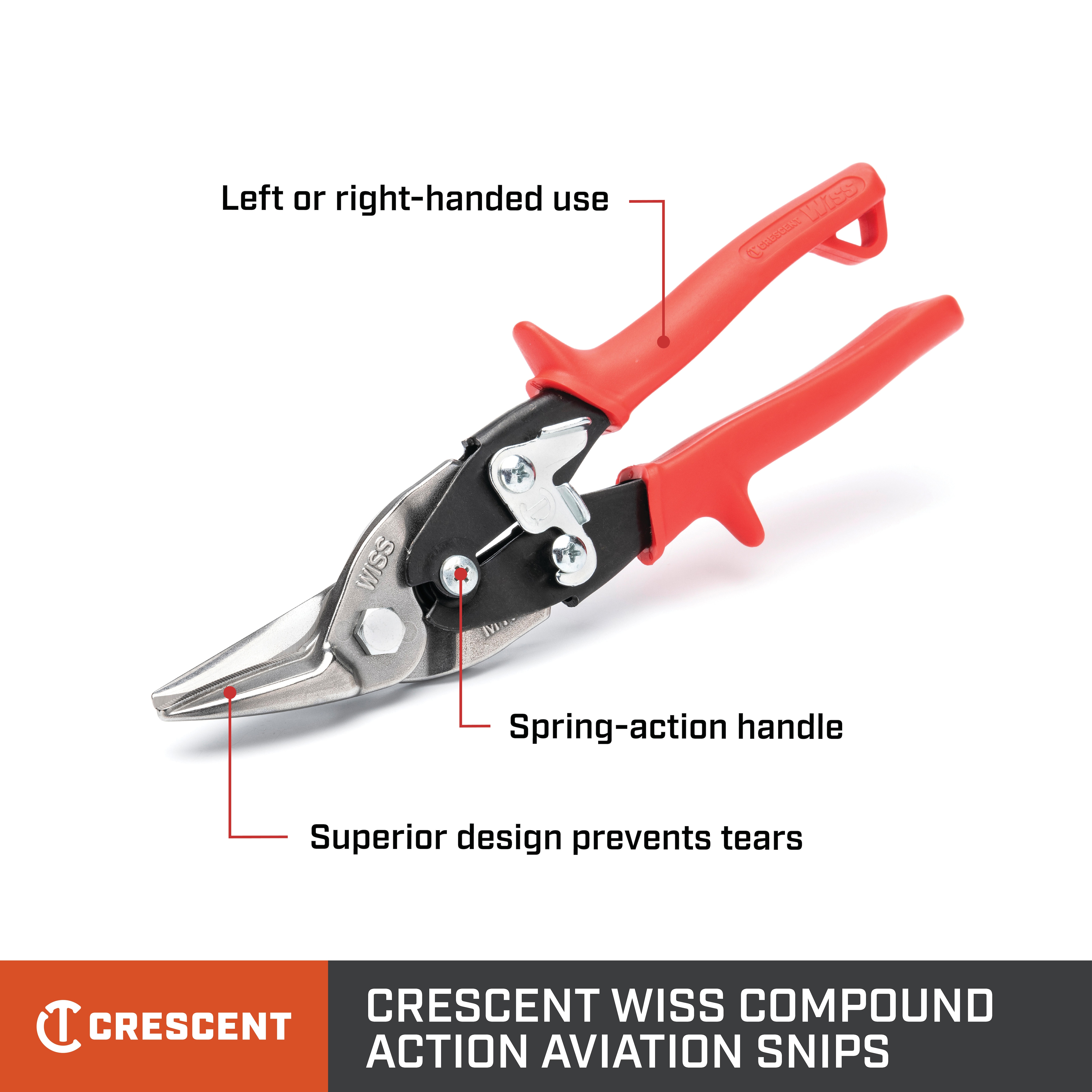 Crescent Tools Wiss 9 3/4in Compound Action Straight and Left