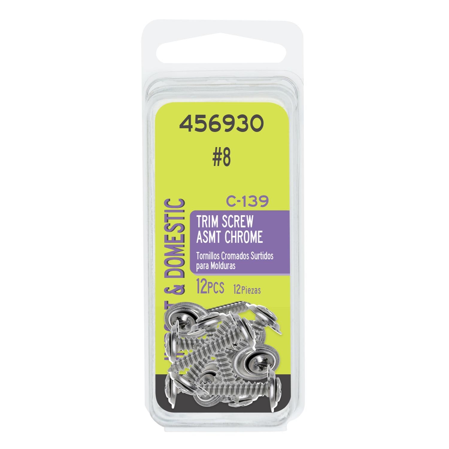 Needa Parts Chrome No.8 Trim Screw Assortment 12 Piece | AutoZone