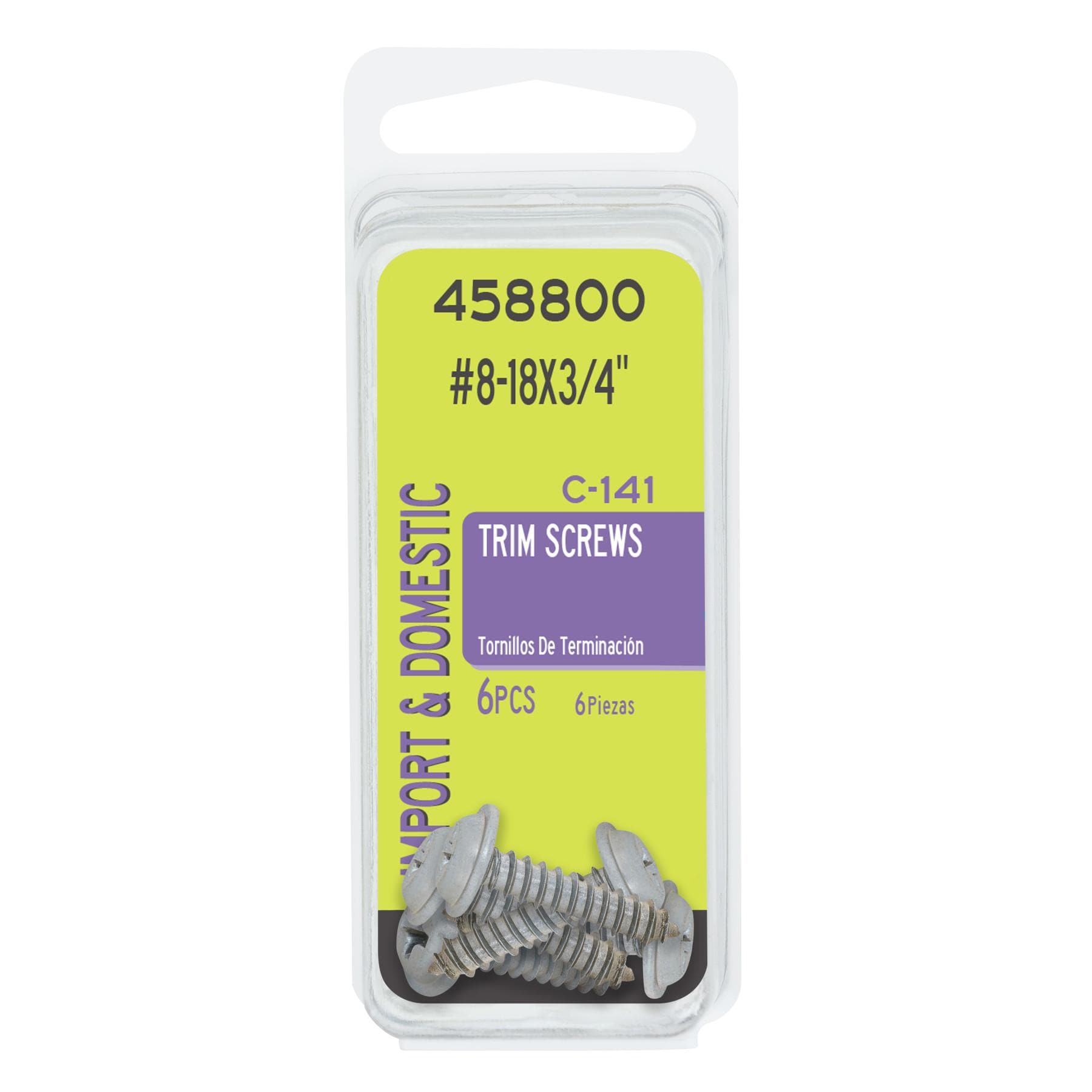 Needa Parts No.8-18 X 3/4in Trim Screw 6 Piece | AutoZone