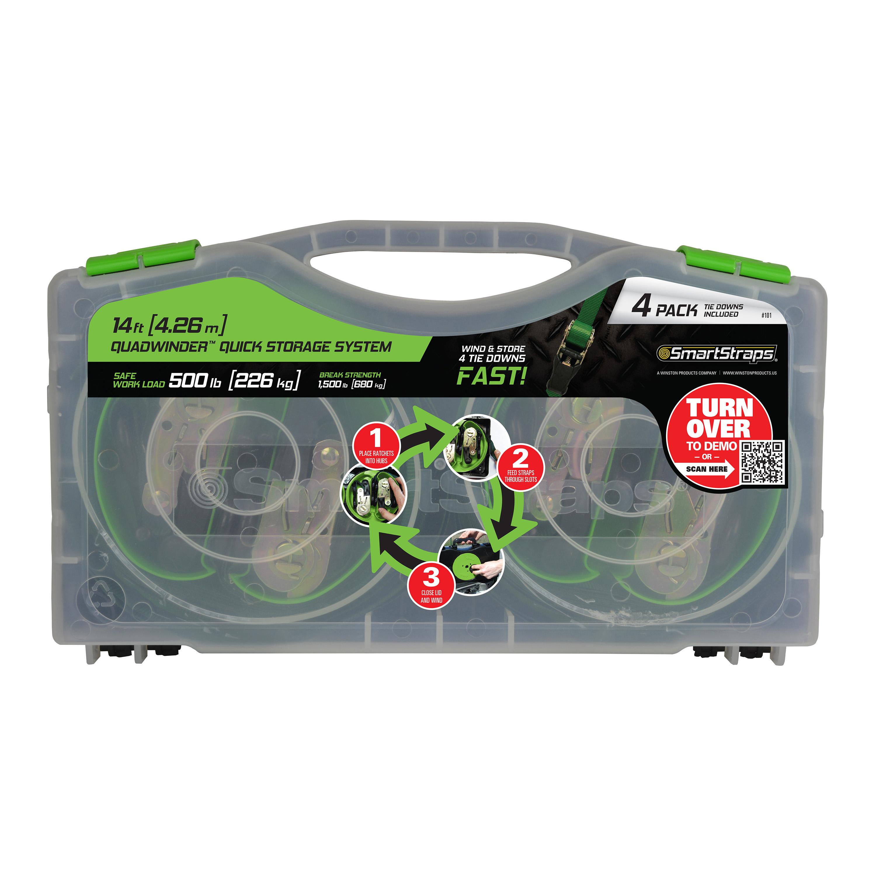 SmartStraps QuadWinder 14ft 1,500lbs Ratchet with Tie Down Straps