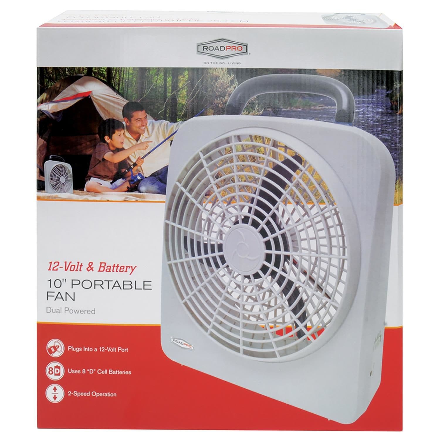 Road Pro 10in 12 Volt Battery Portable Fan