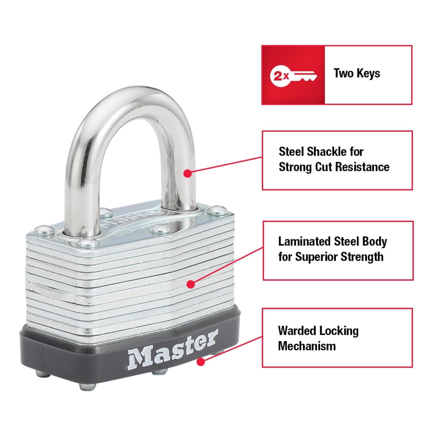 Master Lock Laminated Steel 1 3/4in Warded Padlock | AutoZone