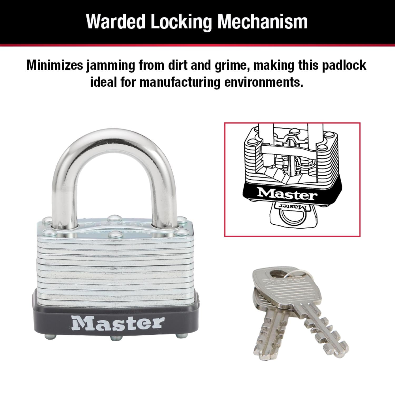 Master Lock Laminated Steel 1 3/4in Warded Padlock | AutoZone