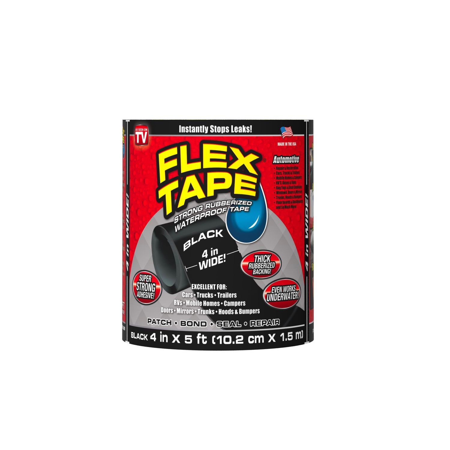 Flex Seal Black 4in x 5ft Rubberized Waterproof Tape | AutoZone