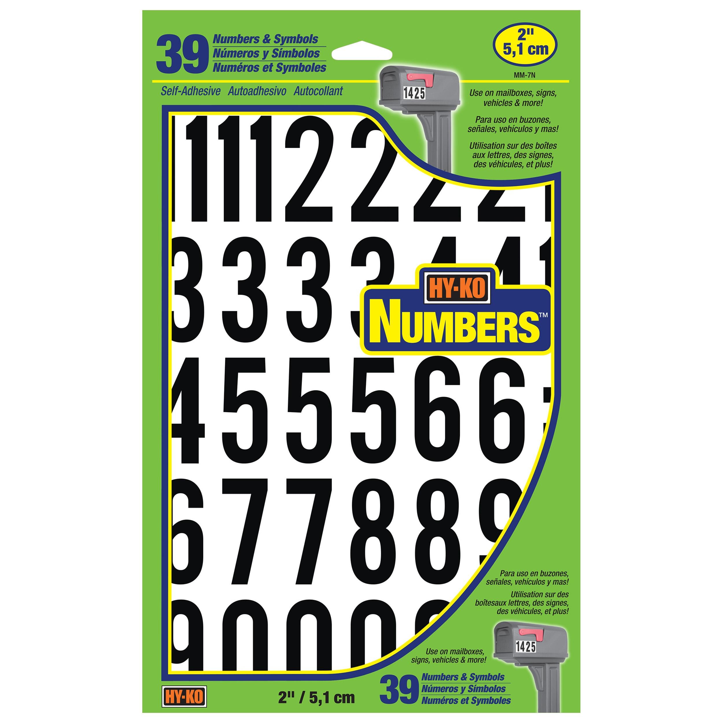Hy-ko 2in Black and White Numbers and Symbols | AutoZone