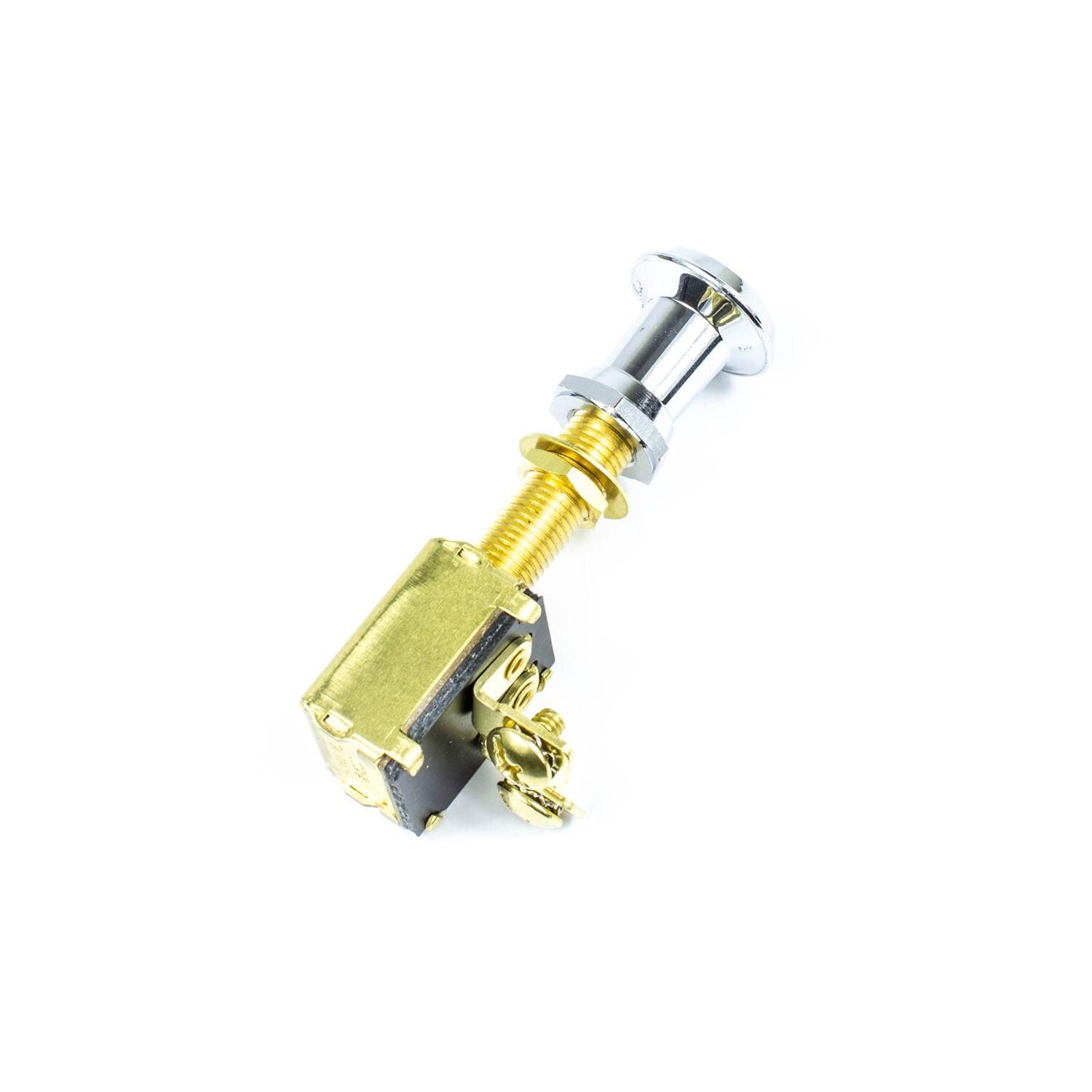 On Off Switch Calterm 42200 Chrome Push/Pull Switch - 12V DC 15A
