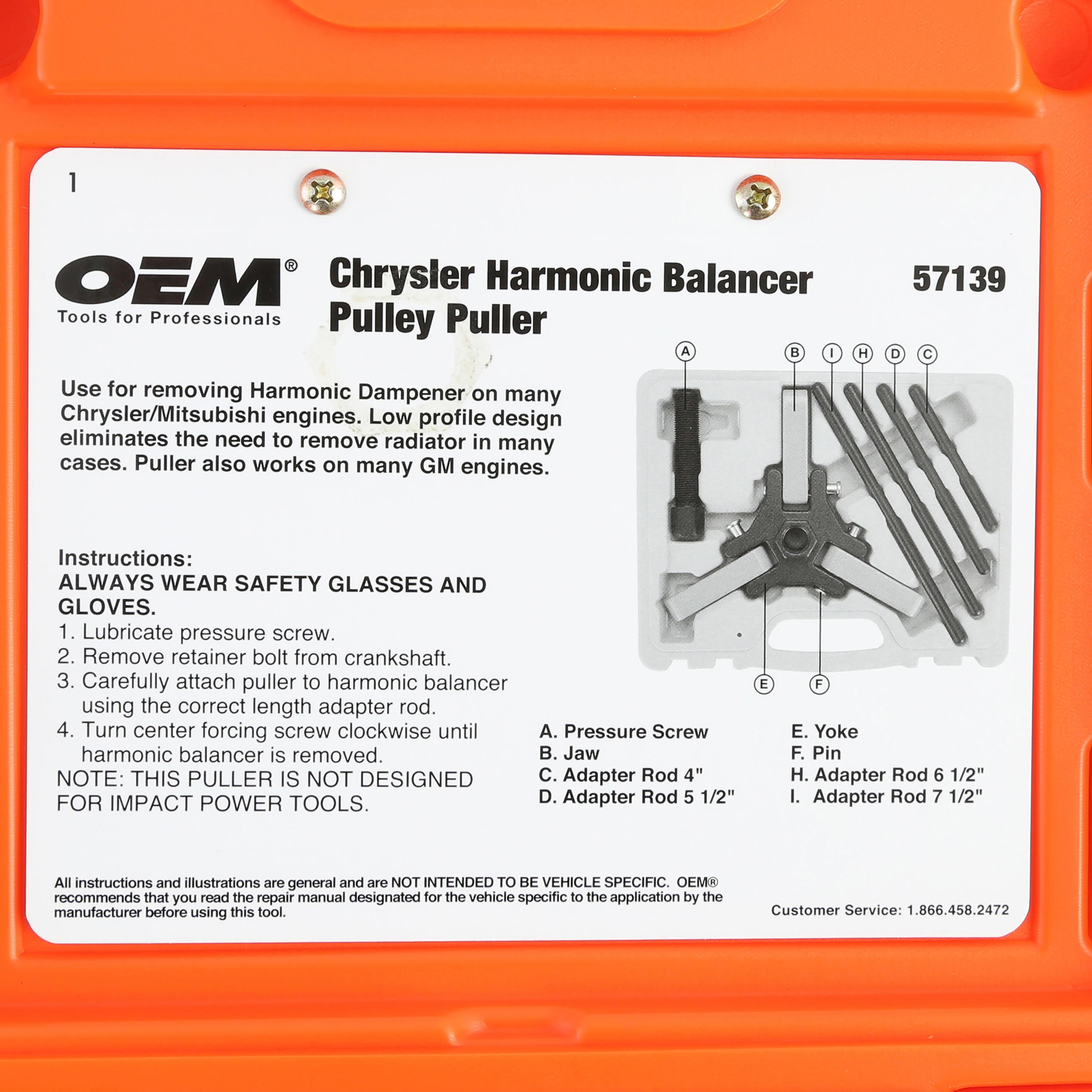 OEMTOOLS Harmonic Dampener Puller for Chrysler | AutoZone