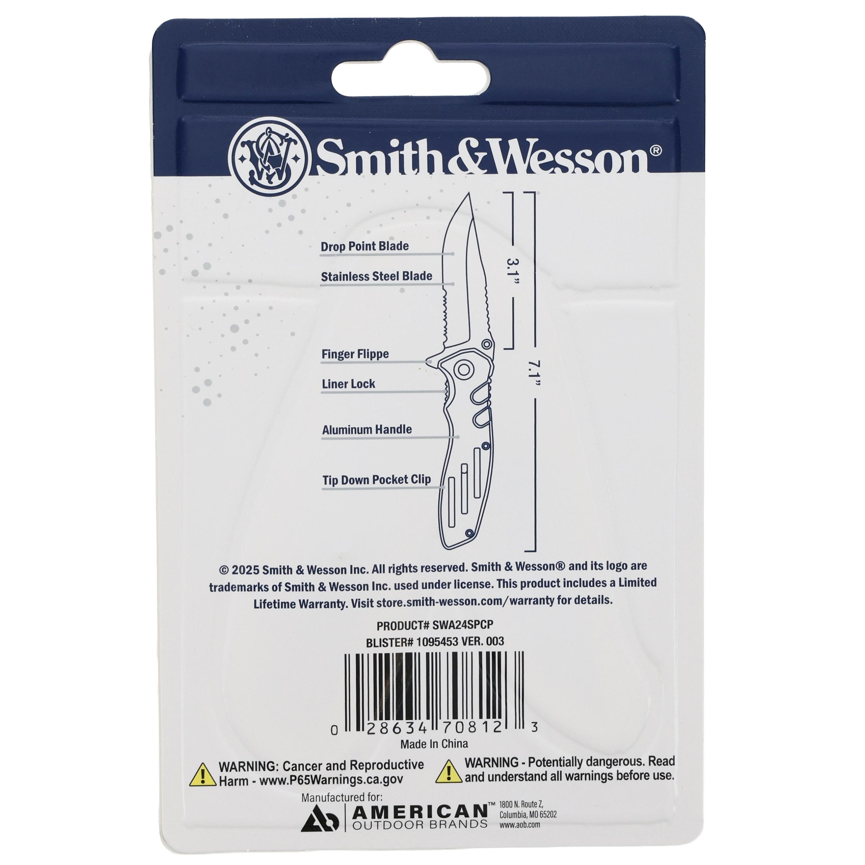 Smith & Wesson Utility Knife SWA24SPCP | AutoZone