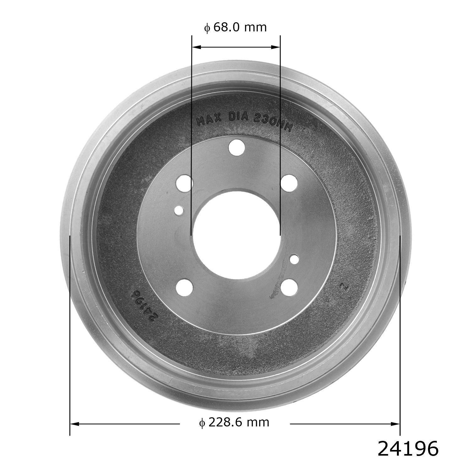 Duralast Brake Drum 24196 for Dodge Caravan