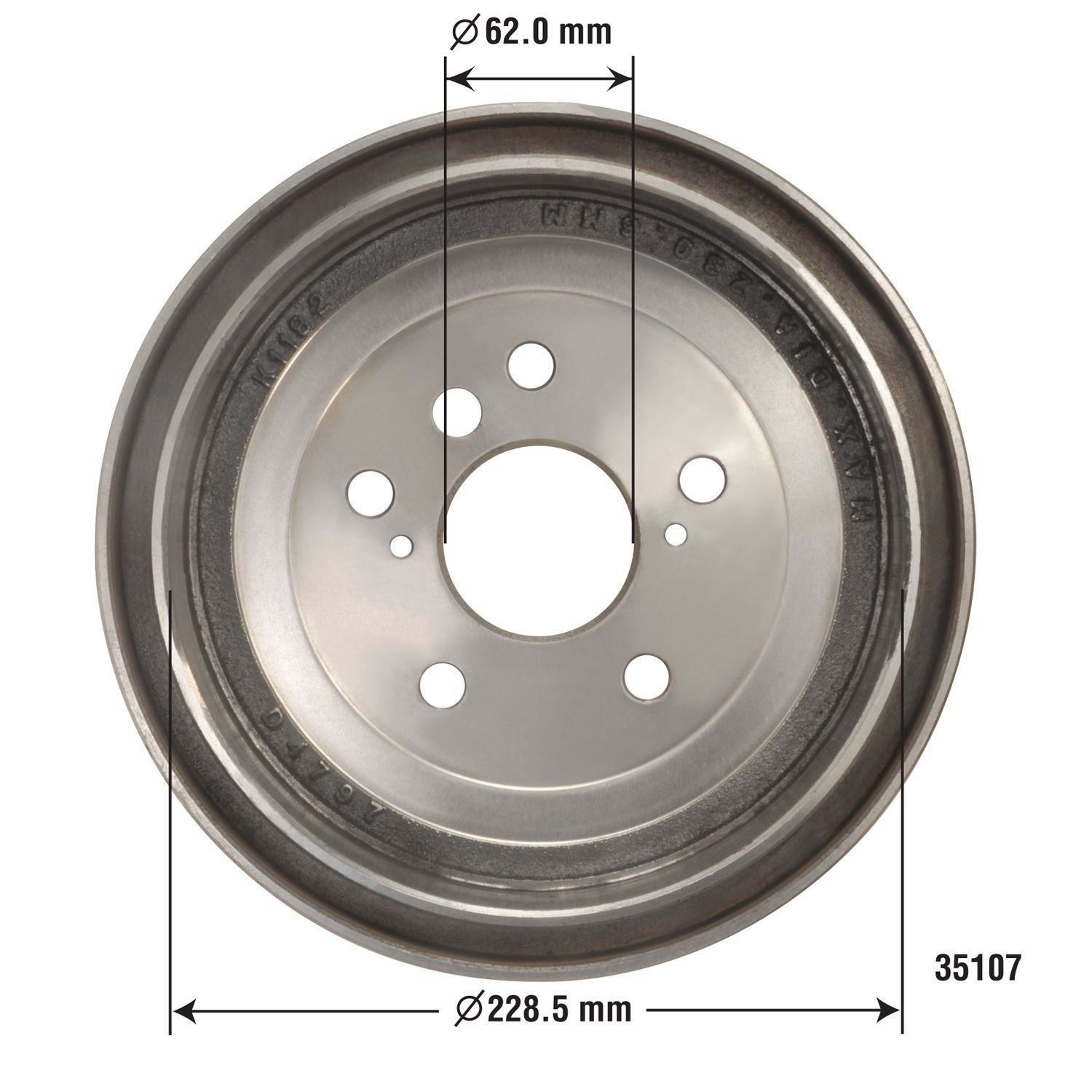 Duralast Brake Drum 35107 for Dodge Caravan