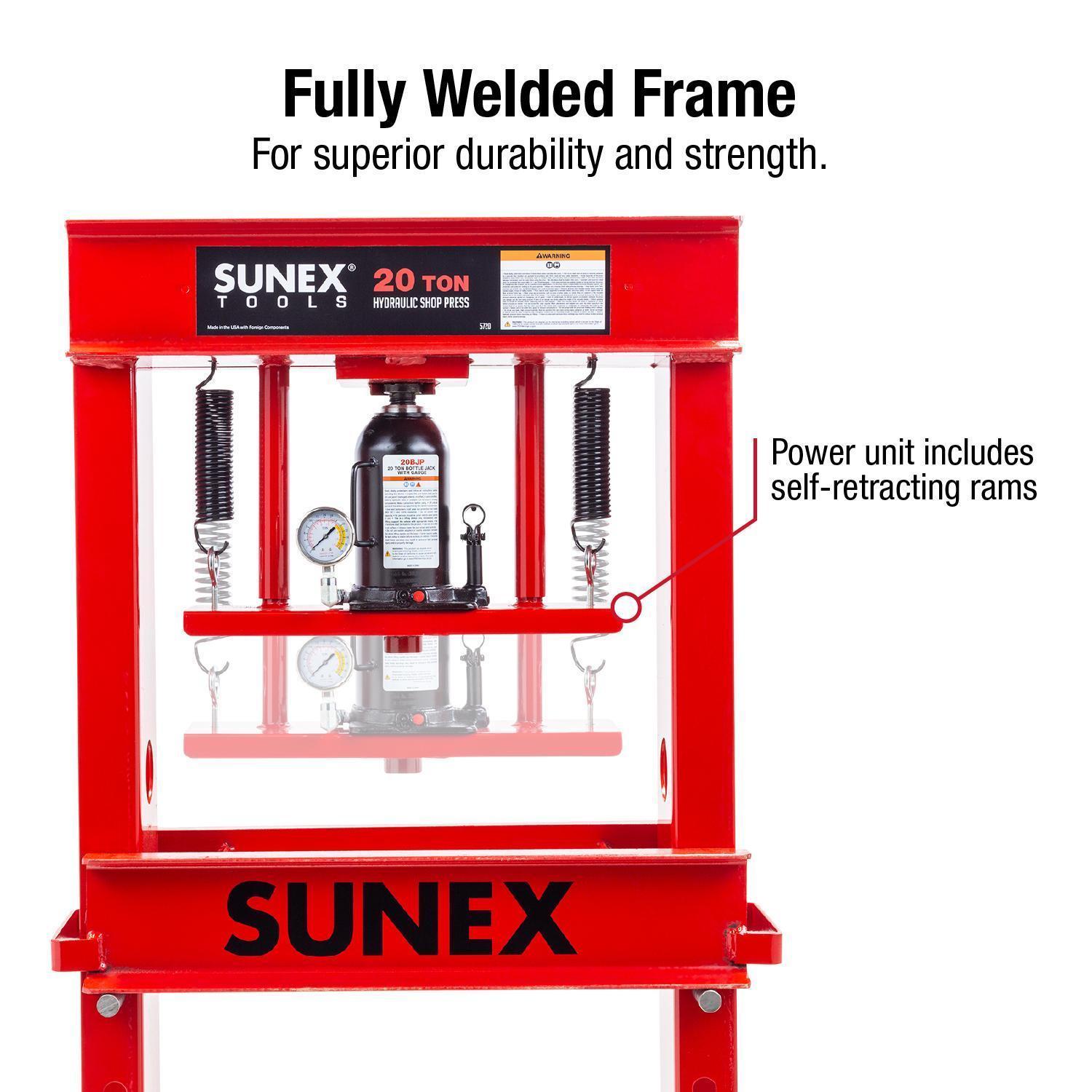 Sunex 20 Ton Hydraulic Shop Press | AutoZone