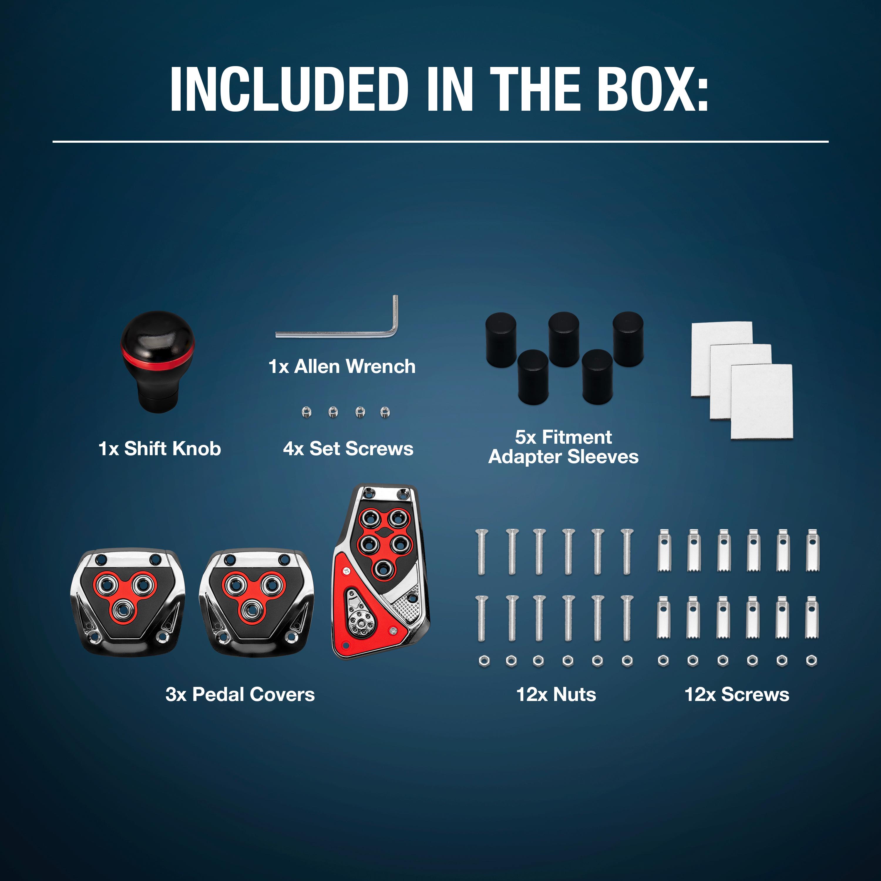 Type S Red Pedal Pad with Shift Knob Combo Kit | AutoZone