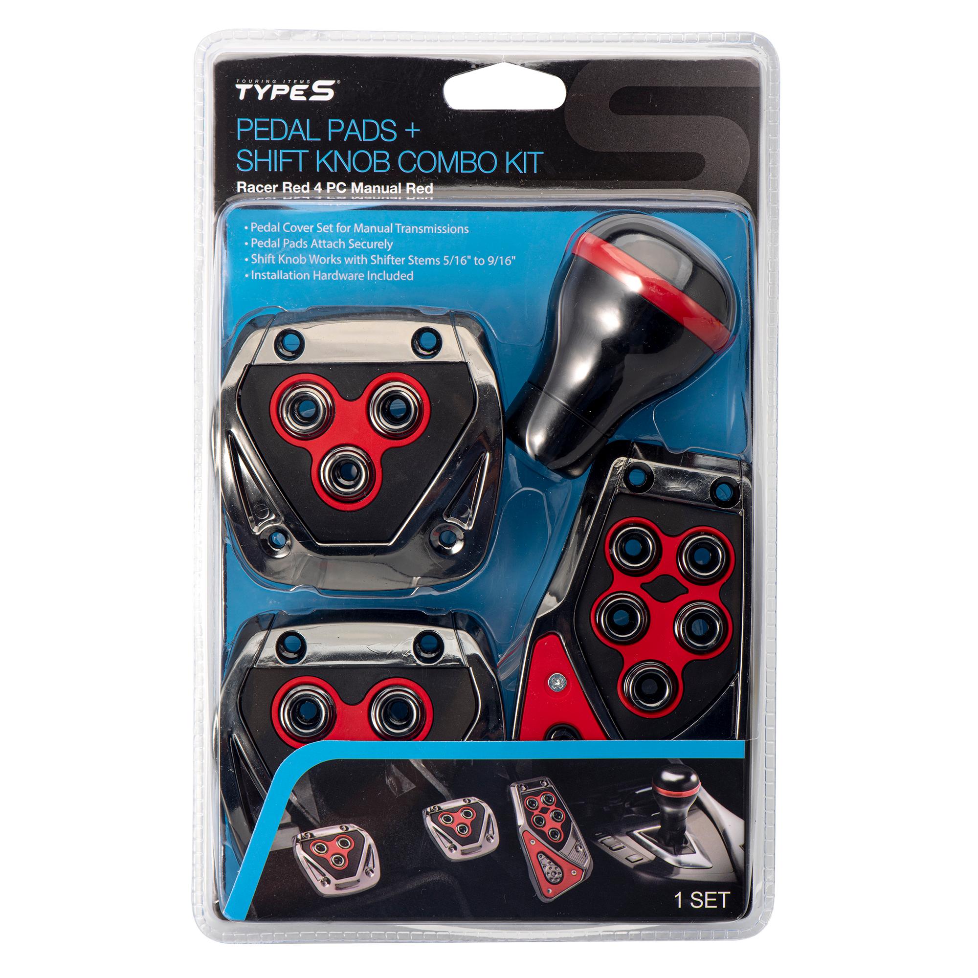 Type S Red Pedal Pad with Shift Knob Combo Kit | AutoZone
