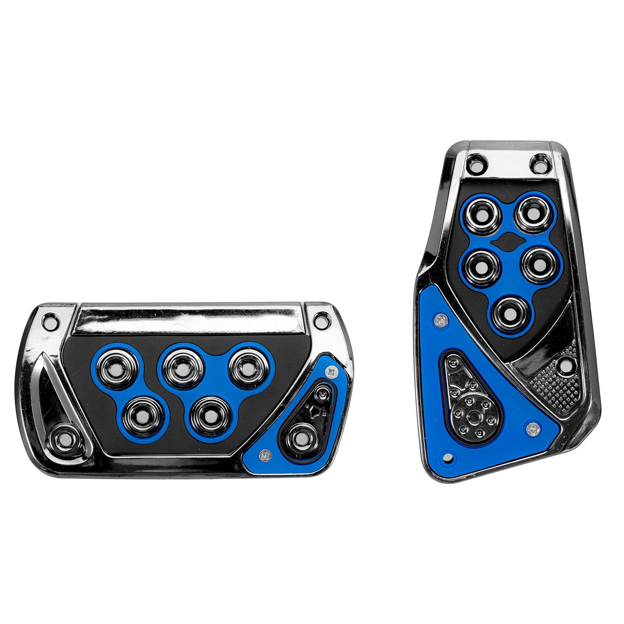 Type S Black and Blue Automatic Pedal Pads Set 2 Piece | AutoZone
