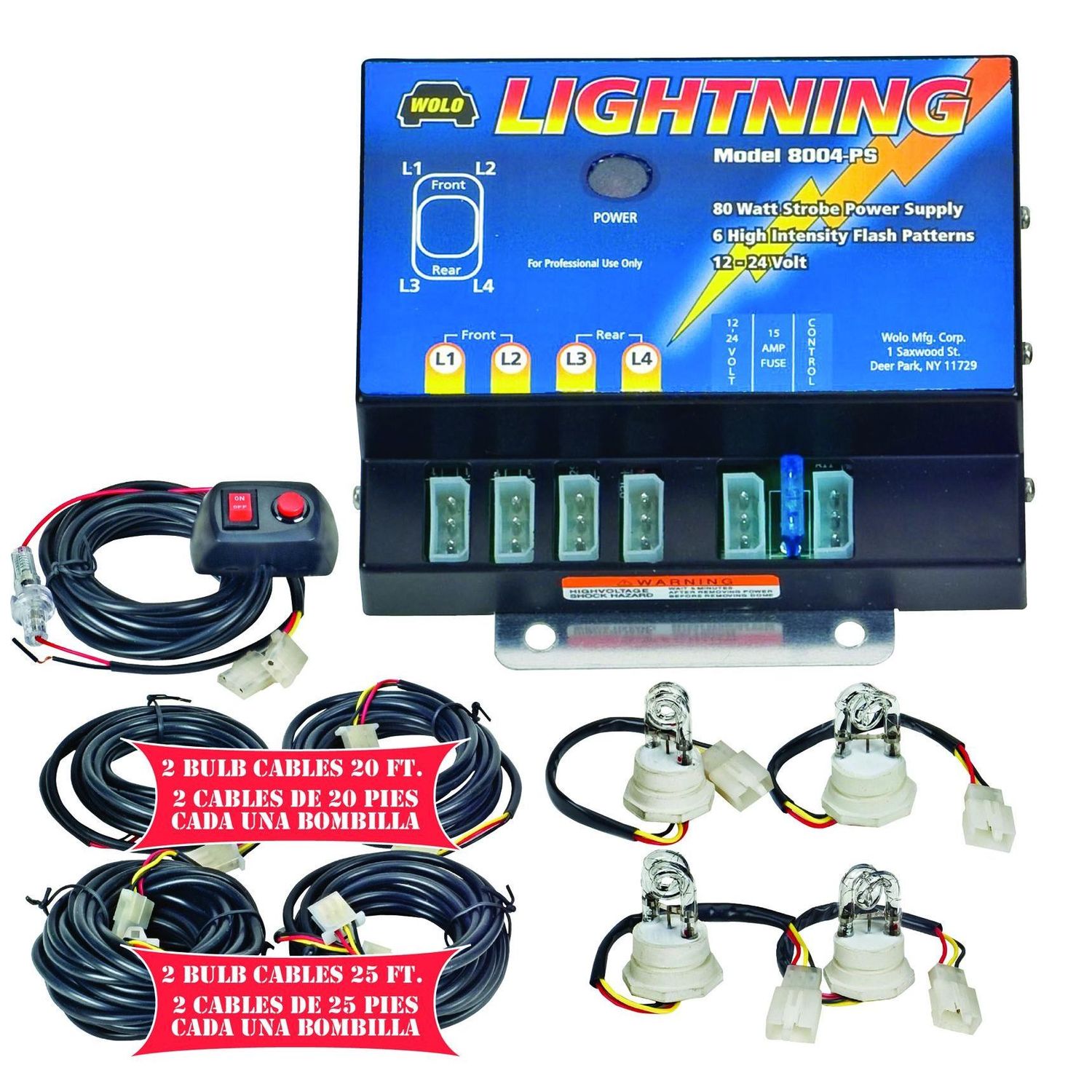 Wolo Clear and Blue Lightning X-Large Strobe Light Kit for Kia