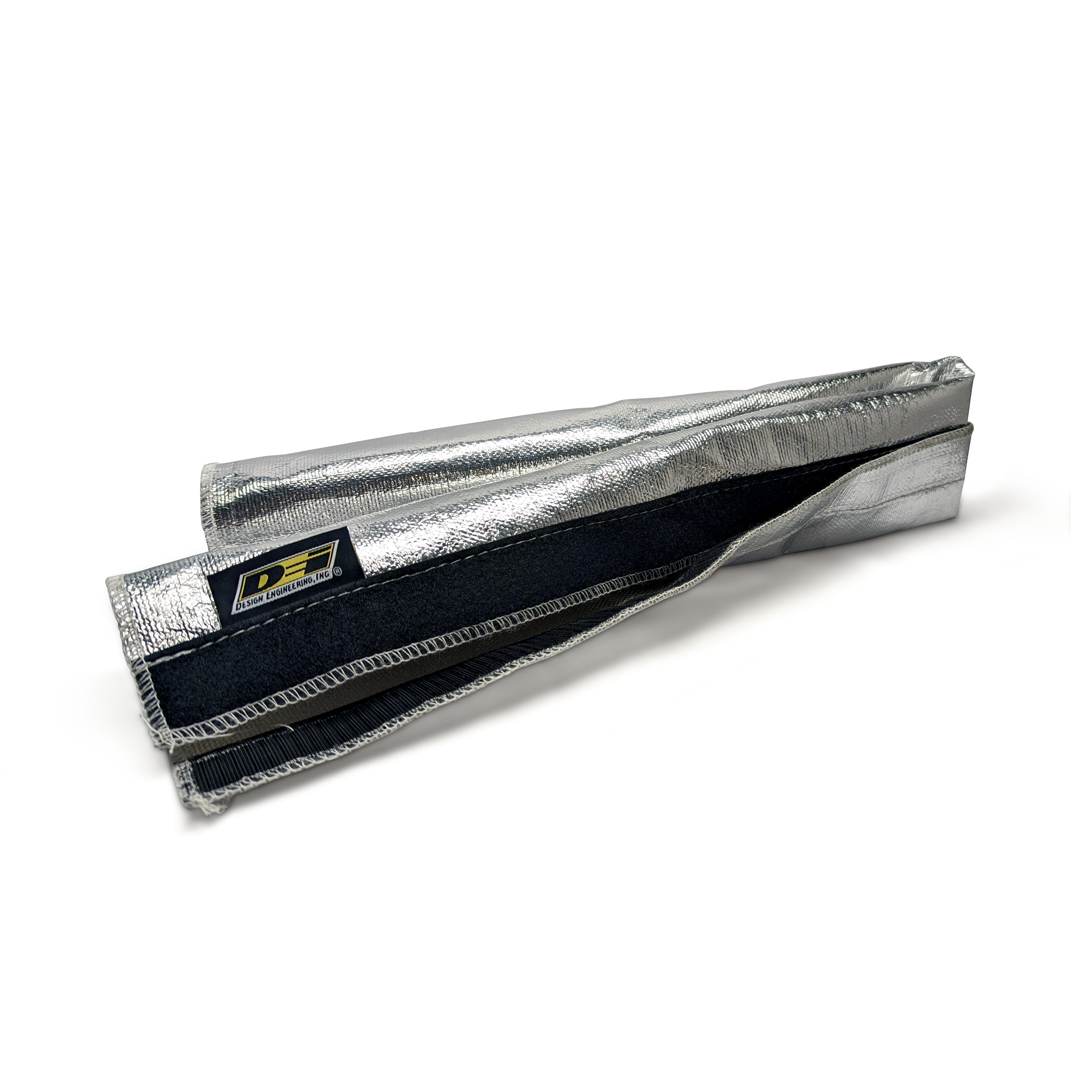 Metallic Heat Shield Thermal Sleeve – Aluminized Fiberglass Hose Cover, 600x106mm, Fits 1/2" To 3" Diameter, Withstands 500°F Direct / 2000°F Radiant Heat For Exhaust & Wires