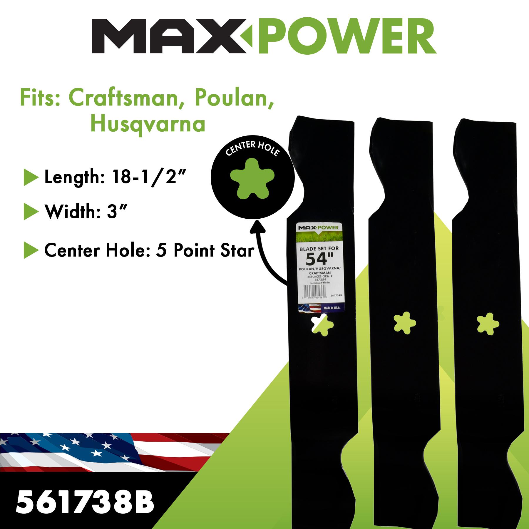 aki　1104535 MaxPower Mower Blade 561738 | AutoZone