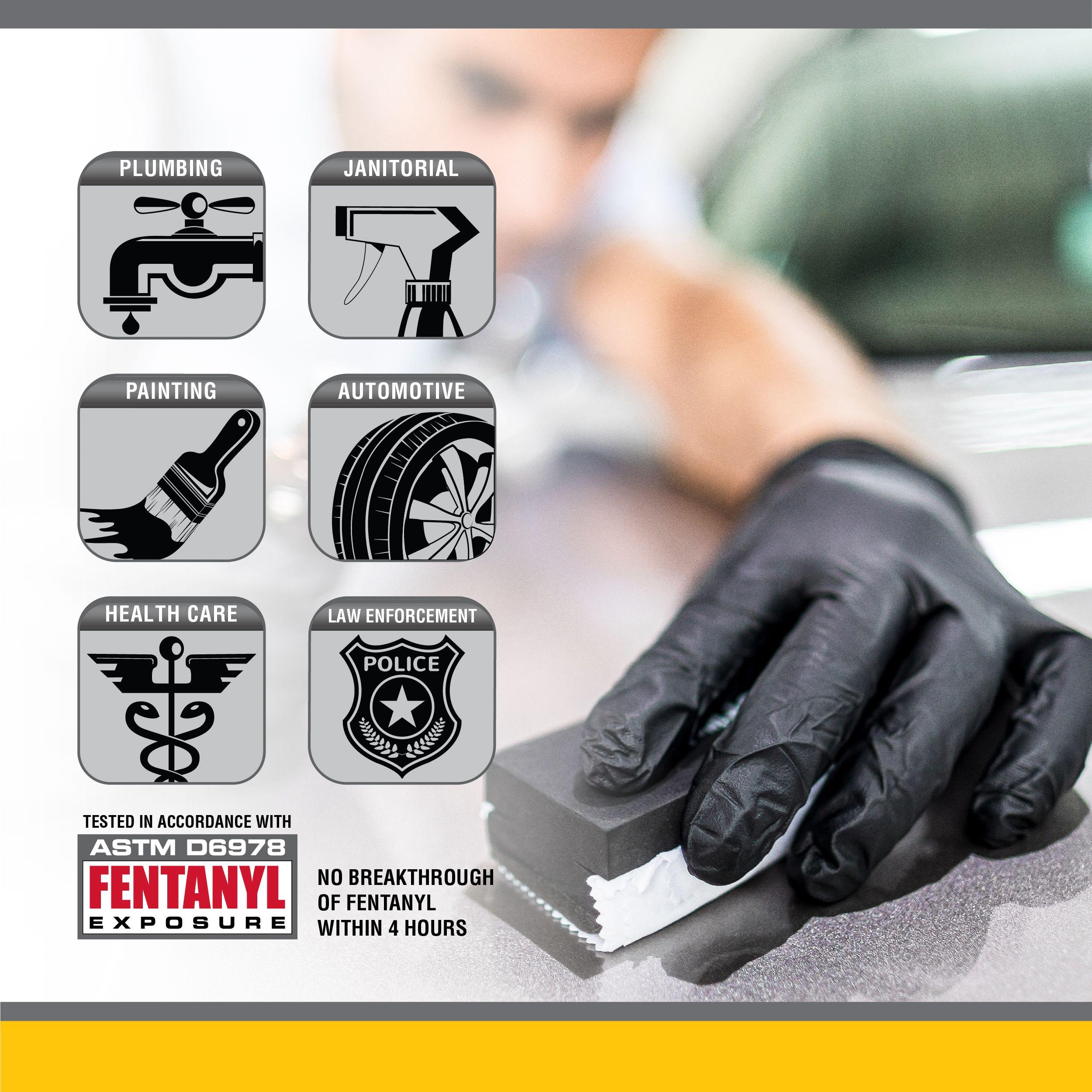 SAS Safety Raven Black Nitrile Disposable Gloves, X-Large, 100