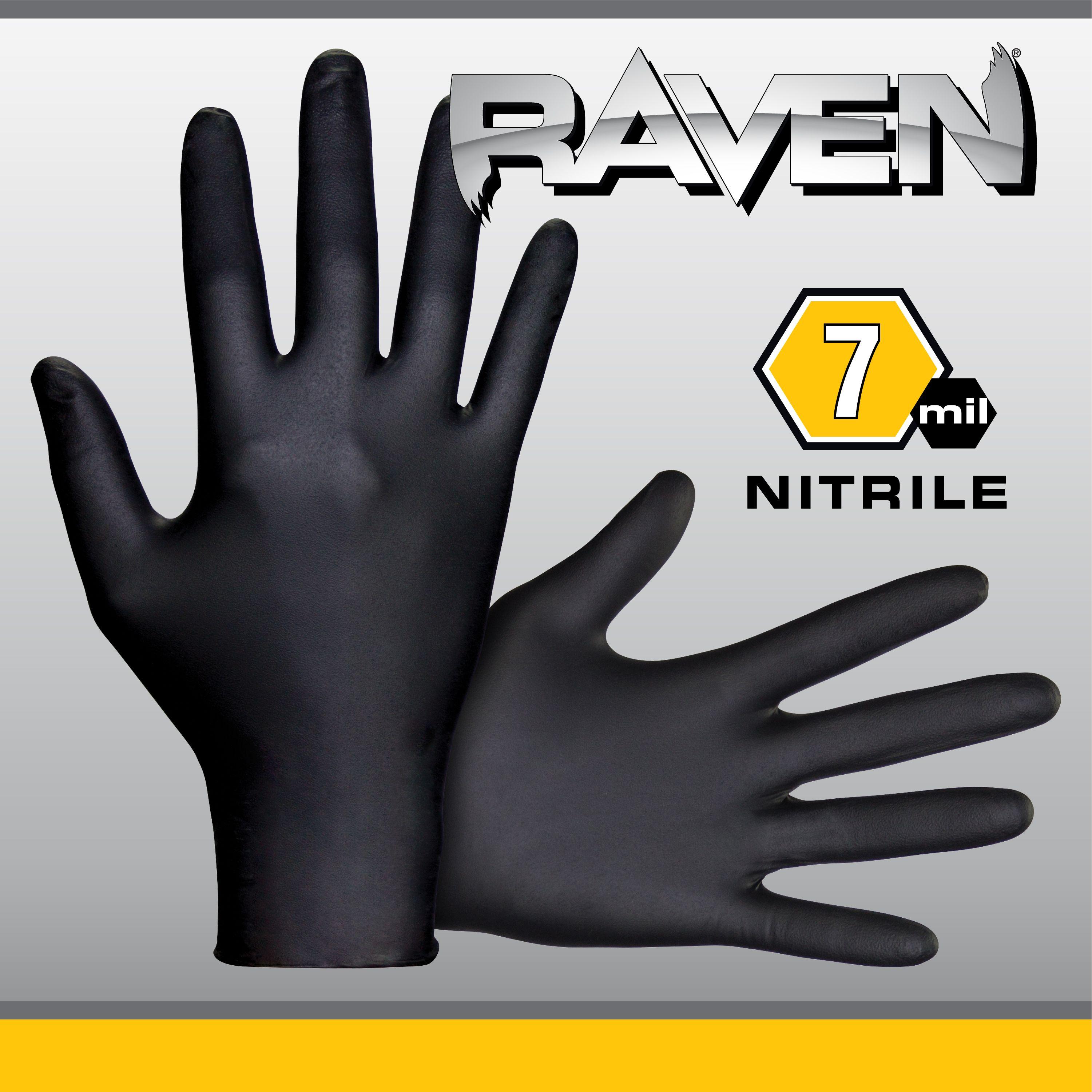 Raven 2XL Powder Free Nitrile Disposable Gloves 100 Pack | AutoZone