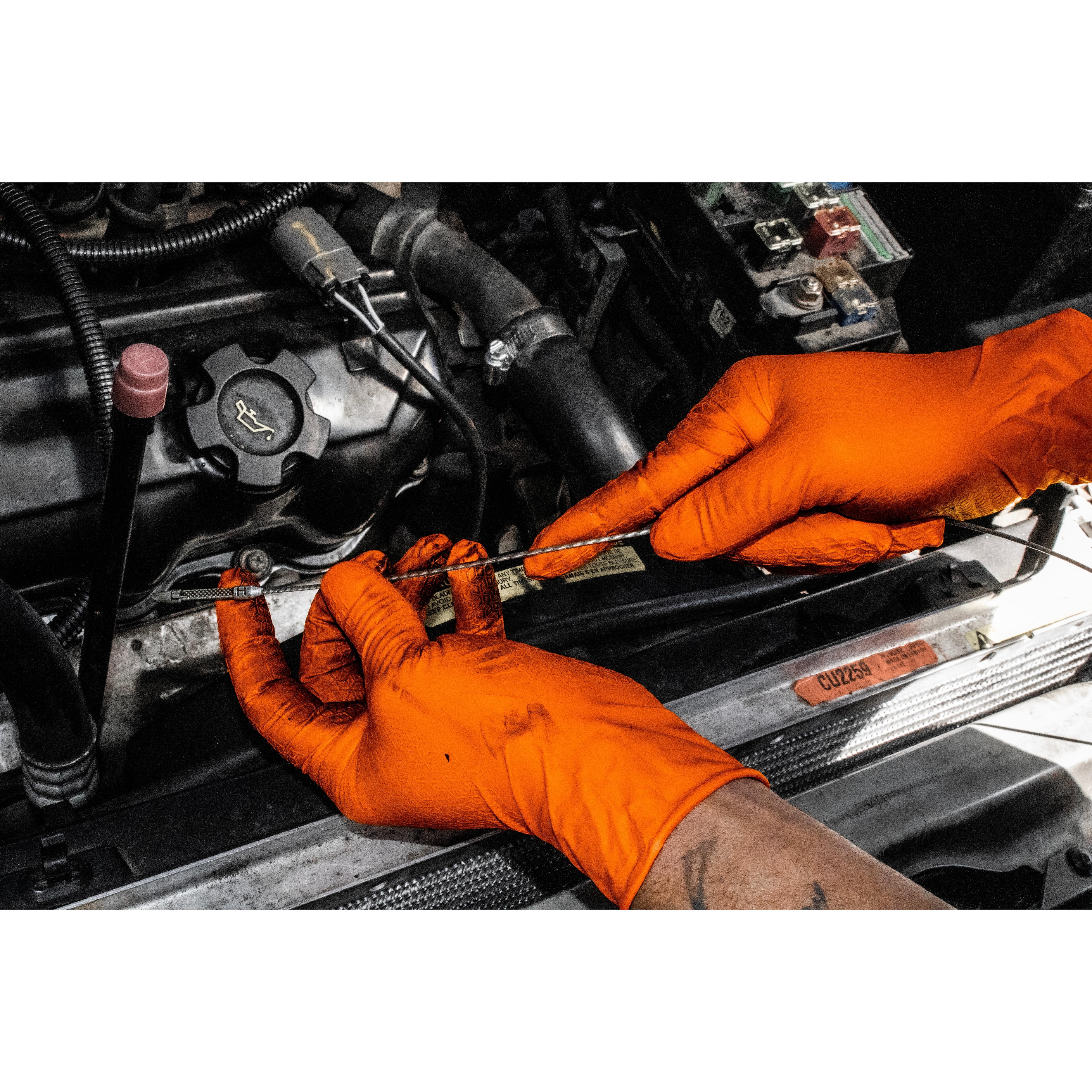 アブロス　ネオン菅　Abros 2本セット SAS Safety Astro-Grip Orange Nitrile Disposable Gloves, Large, 100