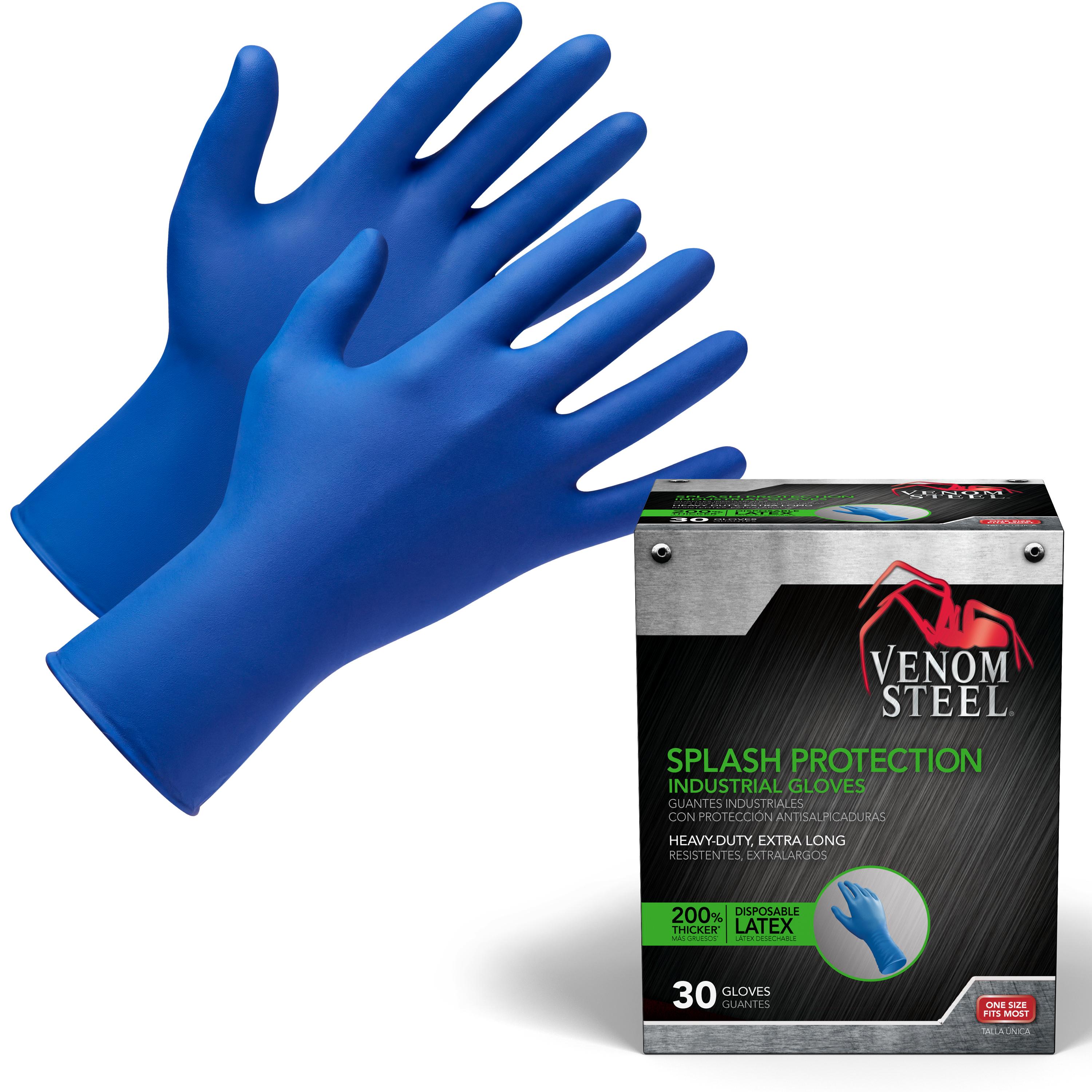 Venom Steel Splash Protection Latex Disposable Gloves 30 Piece