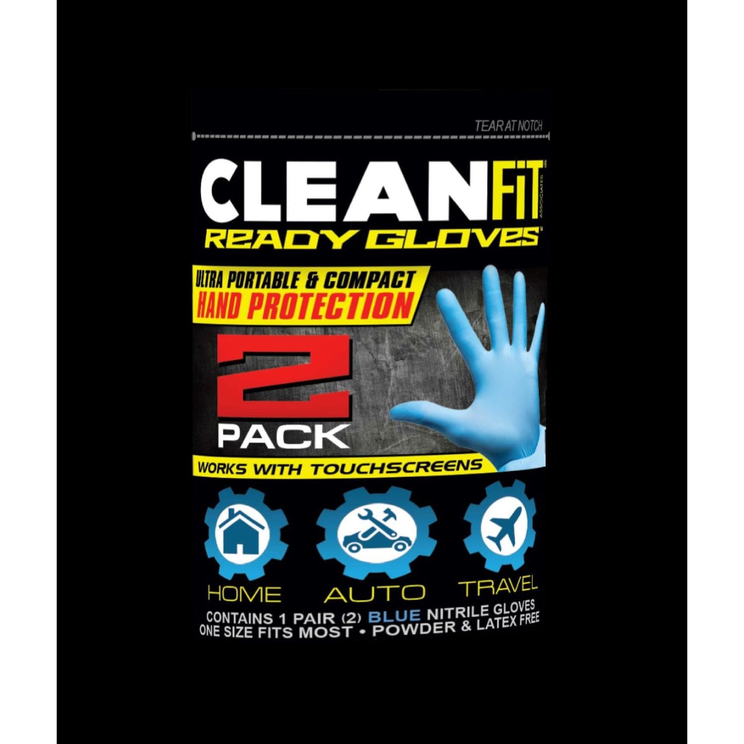 Cleanfit Blue Disposable Nitrile Gloves, 3 Mil, 1 Size, 2 Pack