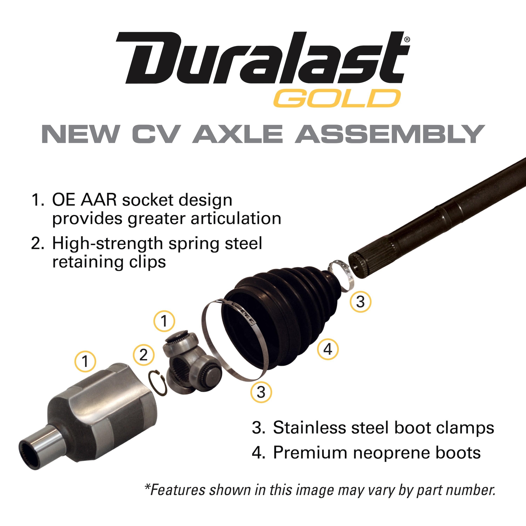 Duralast Gold CV Axle Assembly 14438N | AutoZone | SONGTAO-AUTO PARTS# 31608680338 Half axis 1pack | ブレーキシュー
