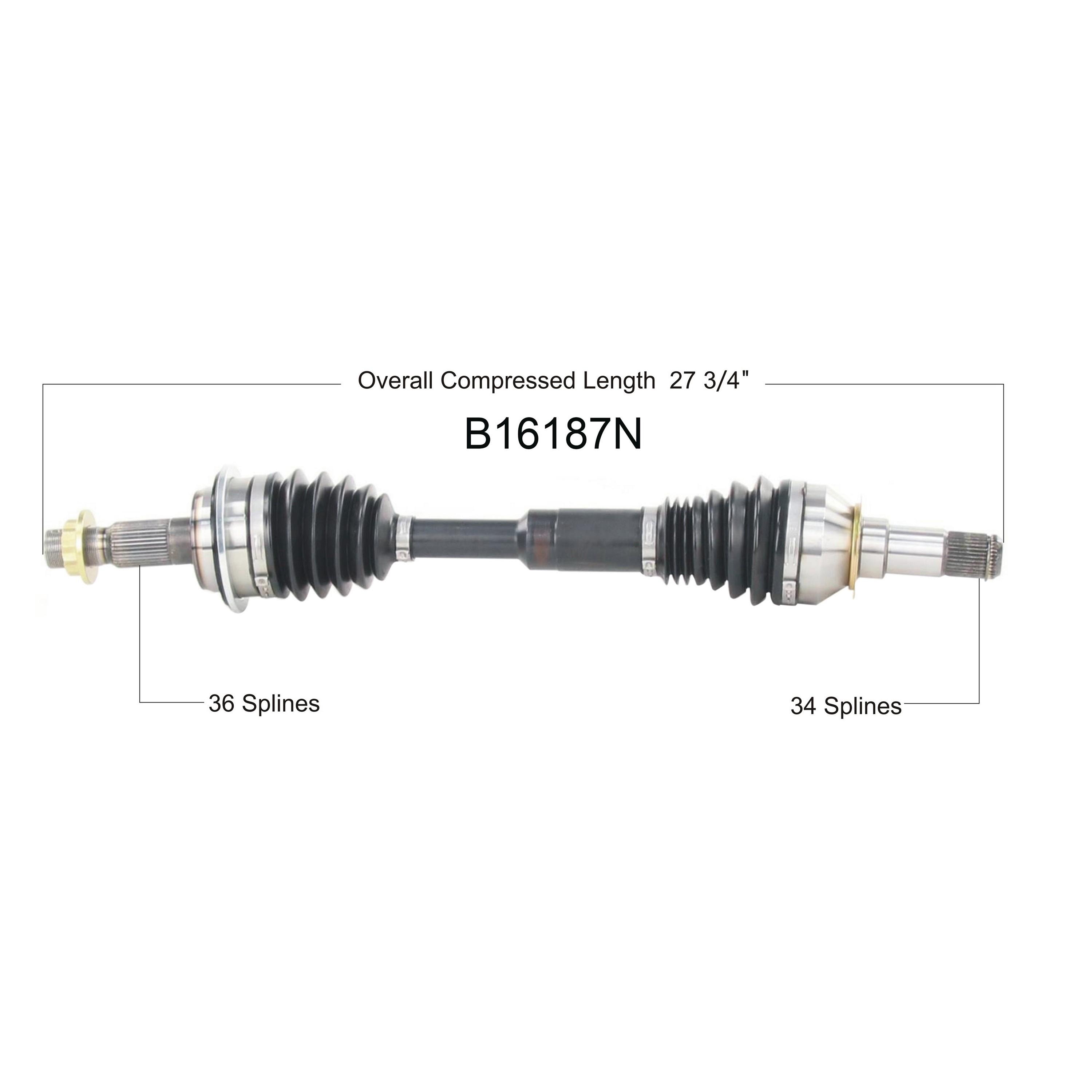 Duralast Gold Extended Travel CV Axle Assembly B16187N | AutoZone