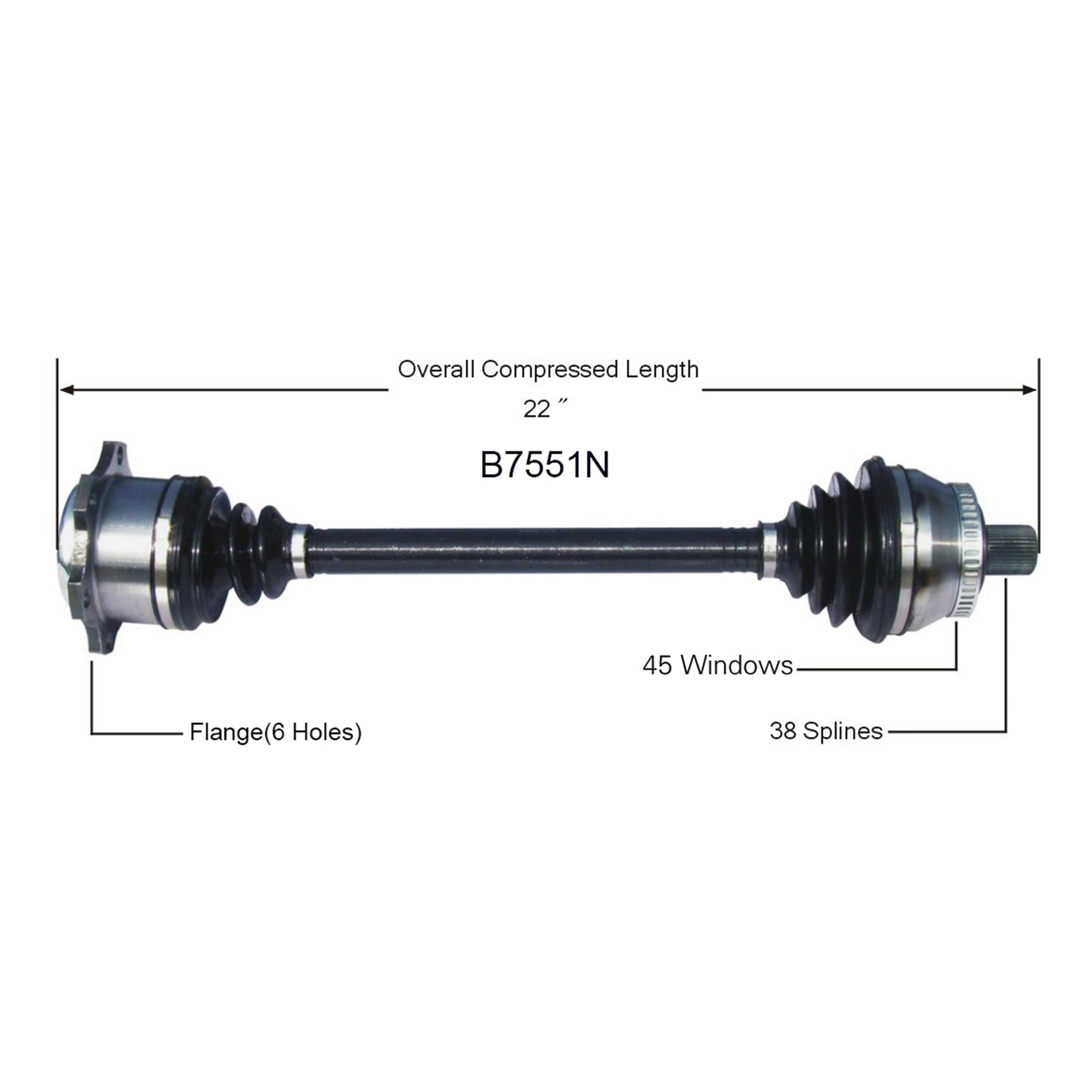 Duralast Gold CV Axle Assembly B7551N | AutoZone