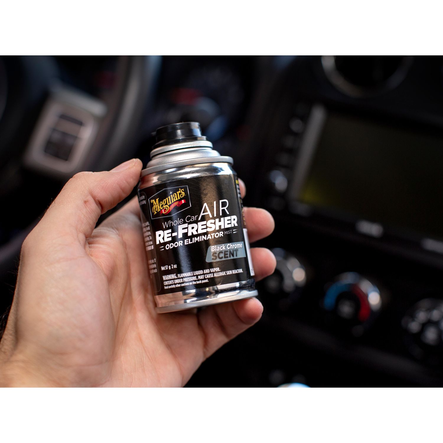 Meguiar's Whole Car Air Re-Fresher Black Chrome Scent Odor Eliminator Spray 2oz