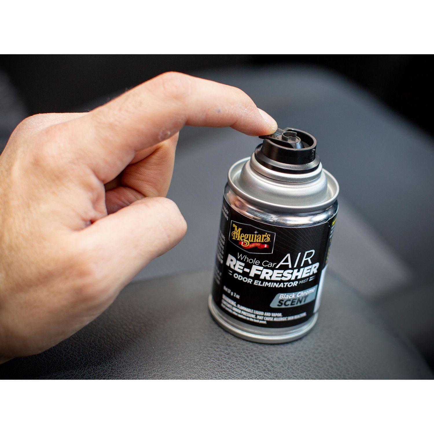 Meguiar's Whole Car Air Re-Fresher Black Chrome Scent Odor Eliminator Spray 2oz
