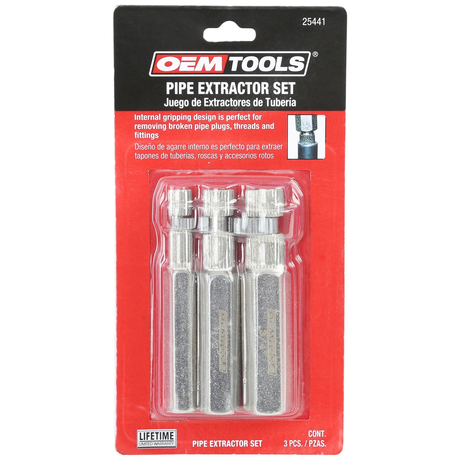 OEMTOOLS 3/8in - 3/4in Internal Pipe Extractor 3 Piece | AutoZone