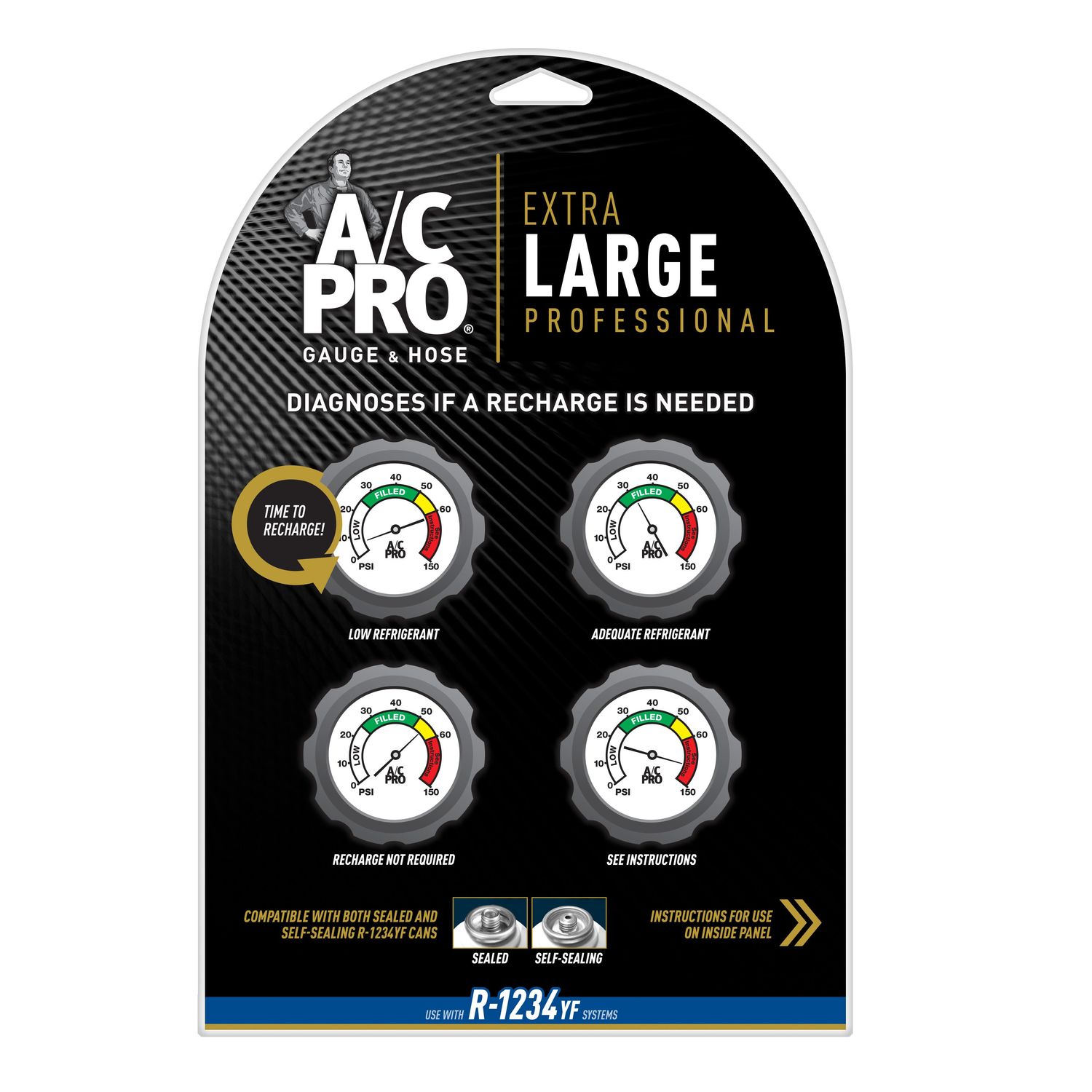 A/C Pro R1234yf Reusable Recharge Hose and Gauge | AutoZone