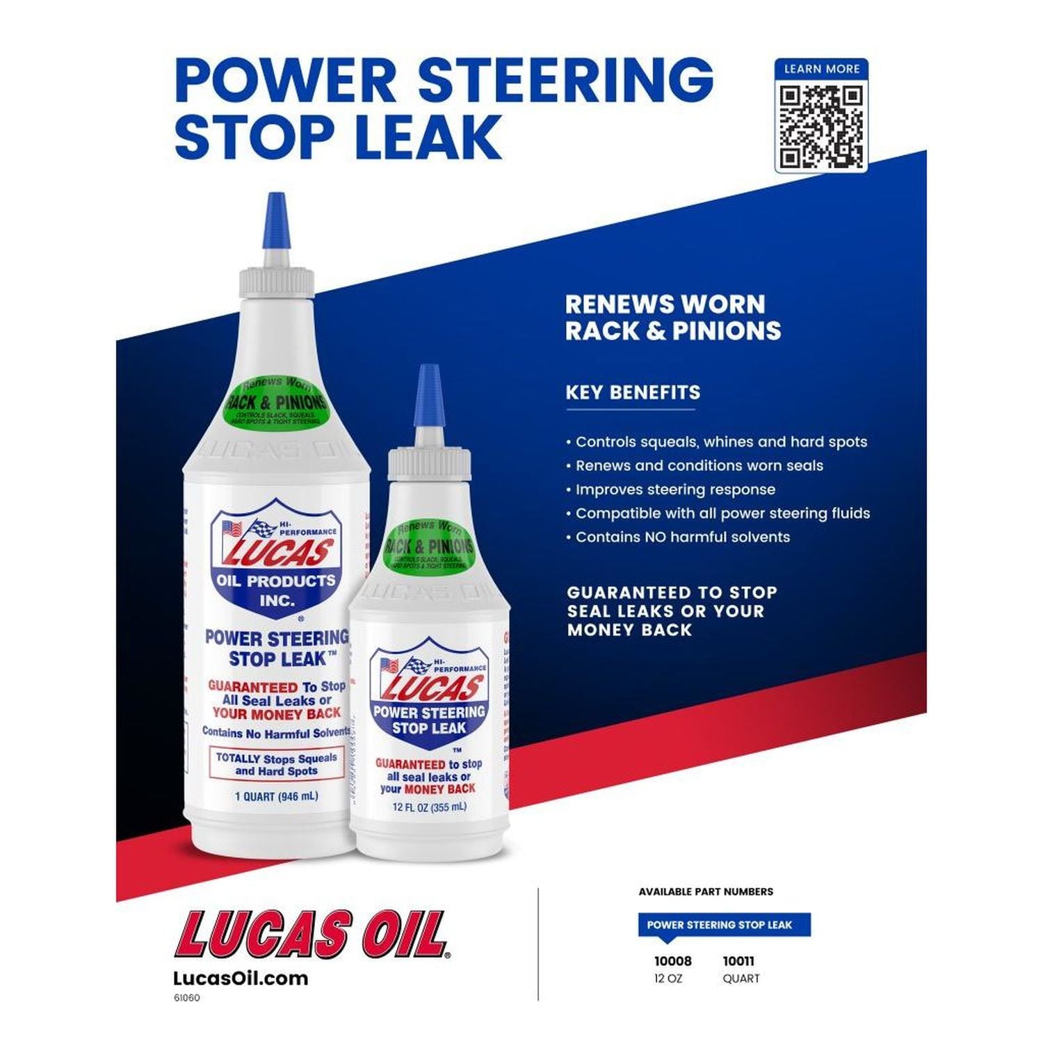 Lucas Oil 10011 Power Steering Stop Leak - 32 oz