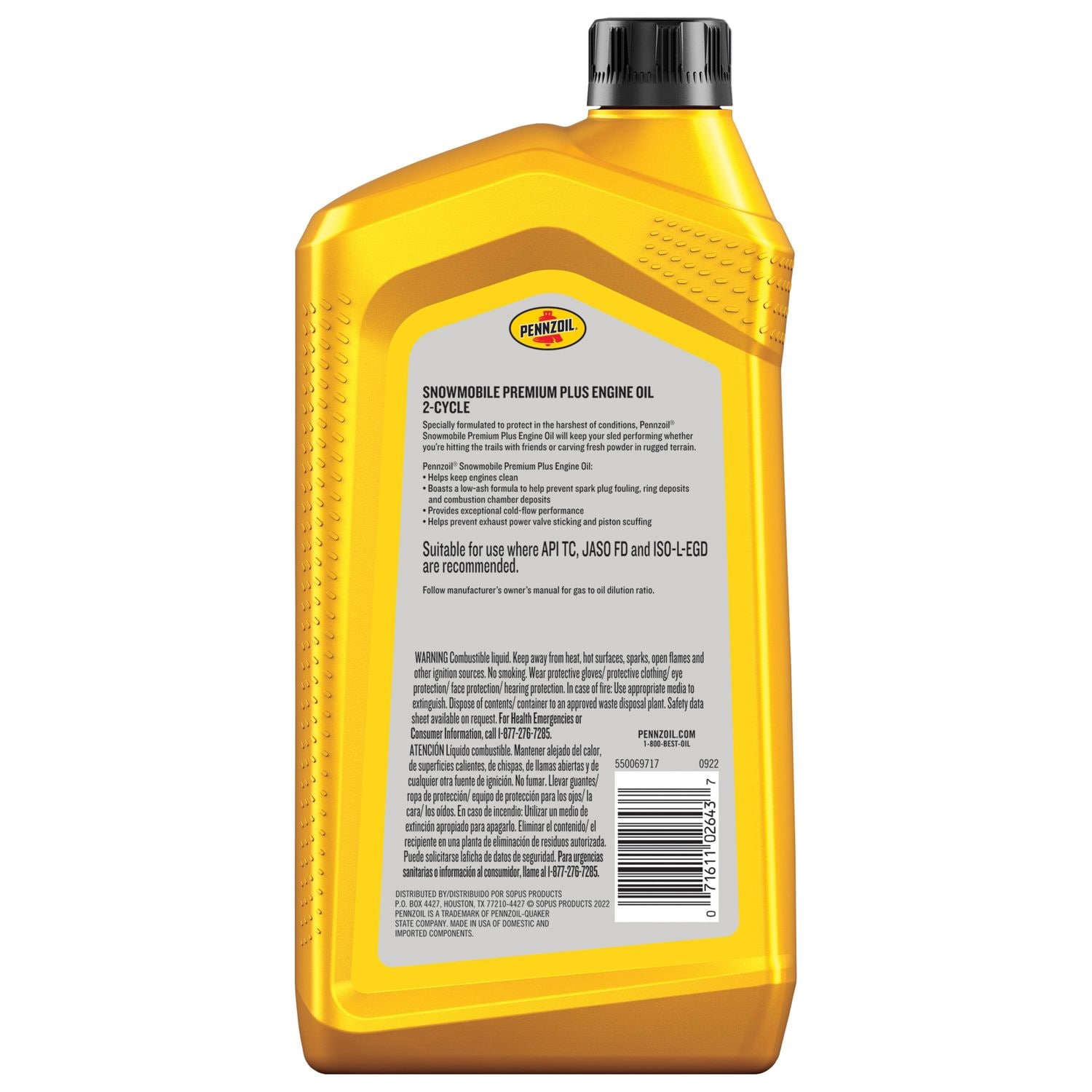 Pennzoil Snowmobile Premium Plus Engine Oil 1 Quart | AutoZone
