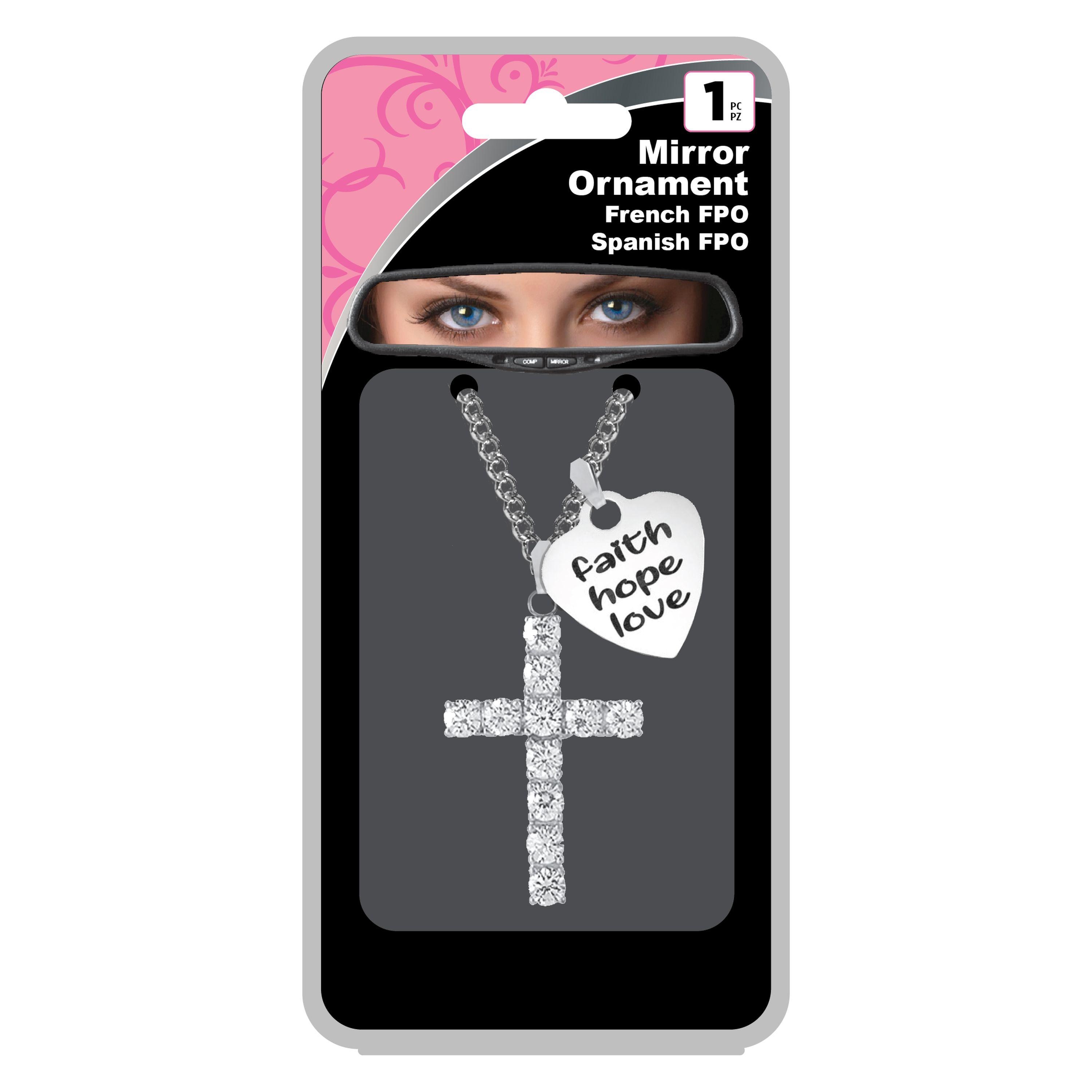 Chroma Graphics Bling Cross Faith Hope Love Interior Rear View